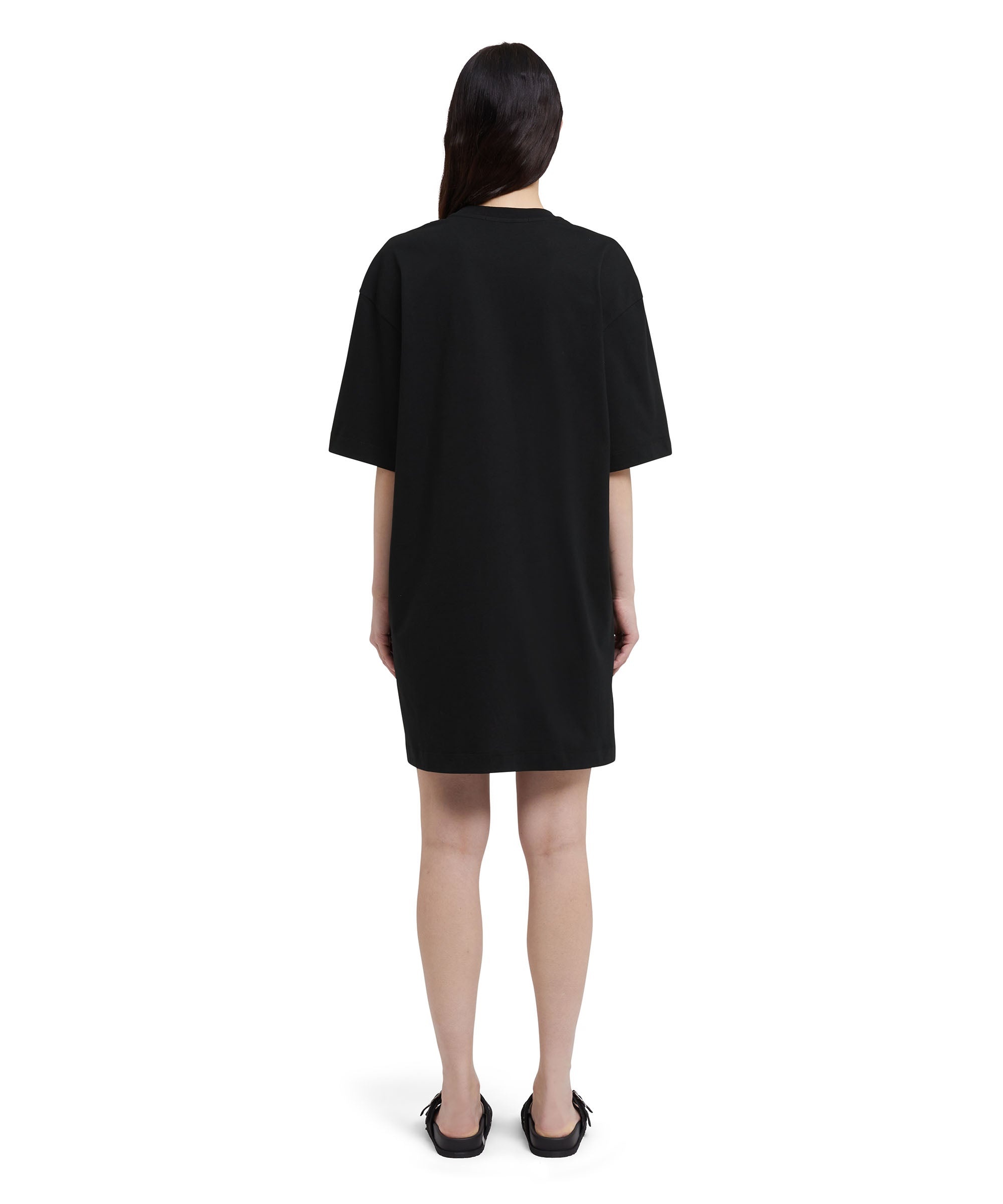 Long T-Shirt dress with brushstroke logo - 3