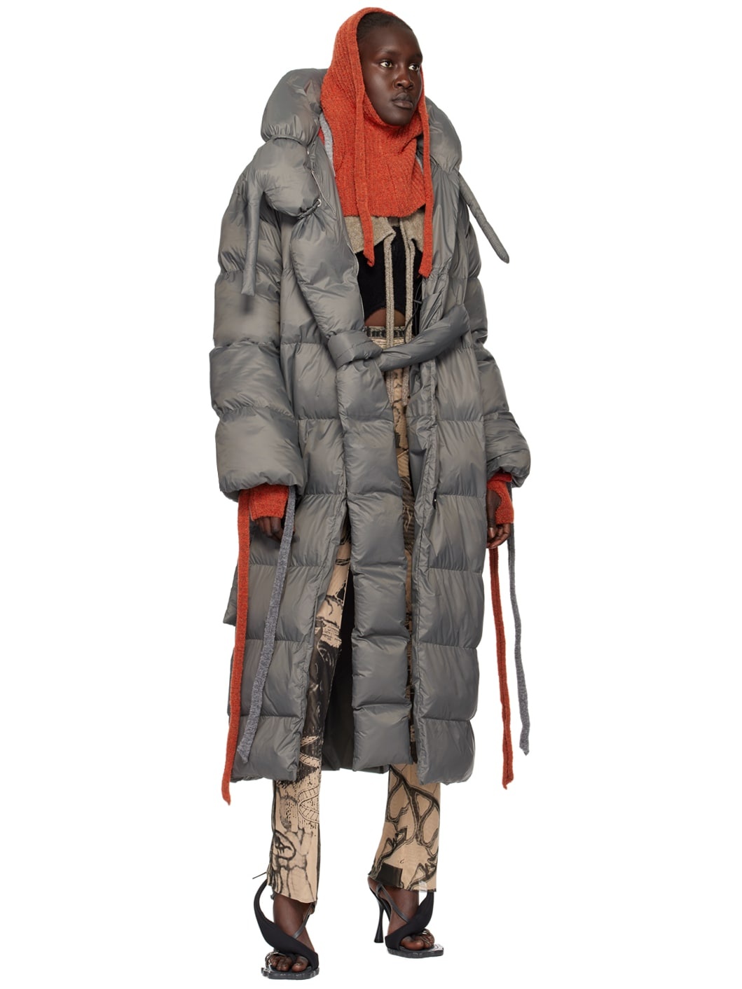 Gray Laced Puffer Coat - 4