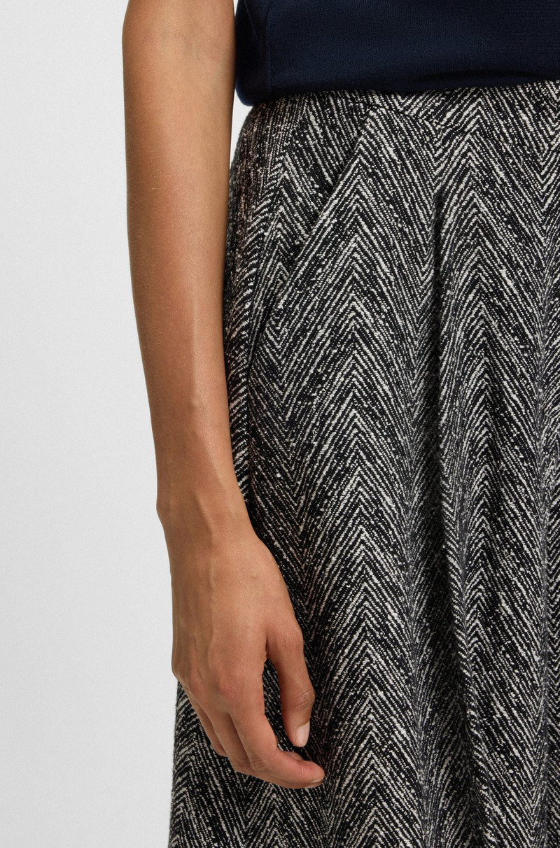 REGULAR-FIT WIDE-LEG TROUSERS IN HERRINGBONE TWEED 5