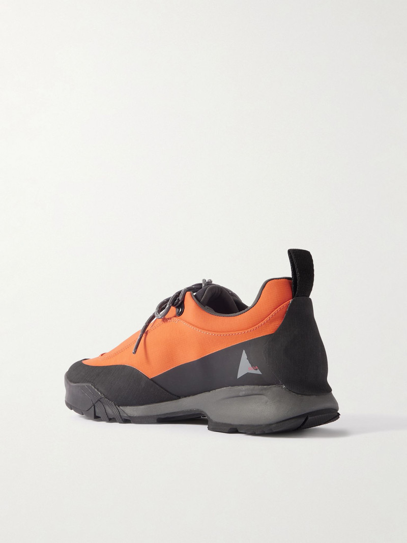 Cingino Rubber-Trimmed Microfibre Hiking Sneakers Orange 4