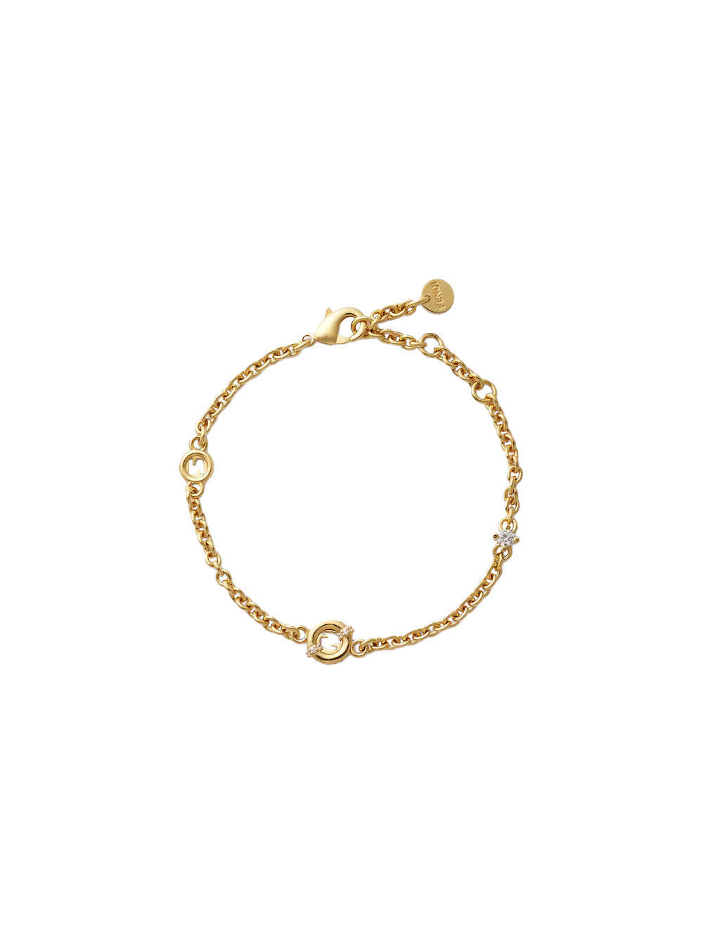 Fendi Women Gold-Colore Chain Bracelet With Ff Details In Bronze Woman - 1