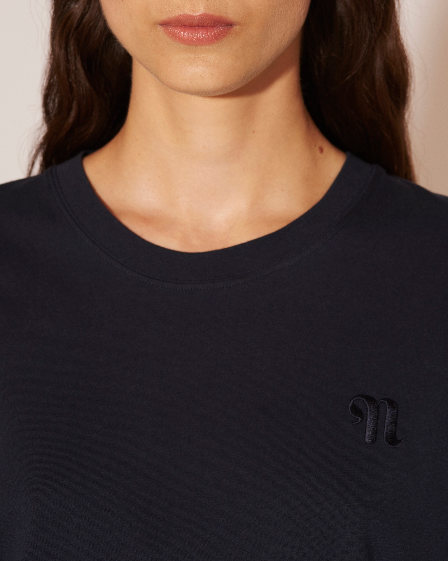 REECE - Organic jersey monogrammed t-shirt - Navy - 8