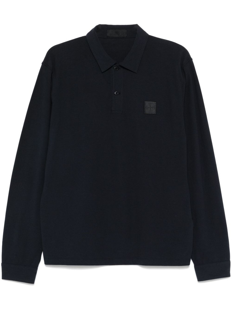cotton Ghost-patch polo shirt 1