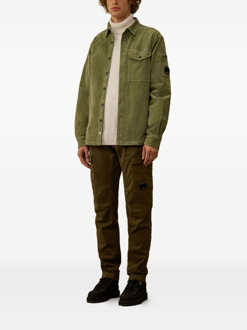 corduroy patch-pocket shirt - 2