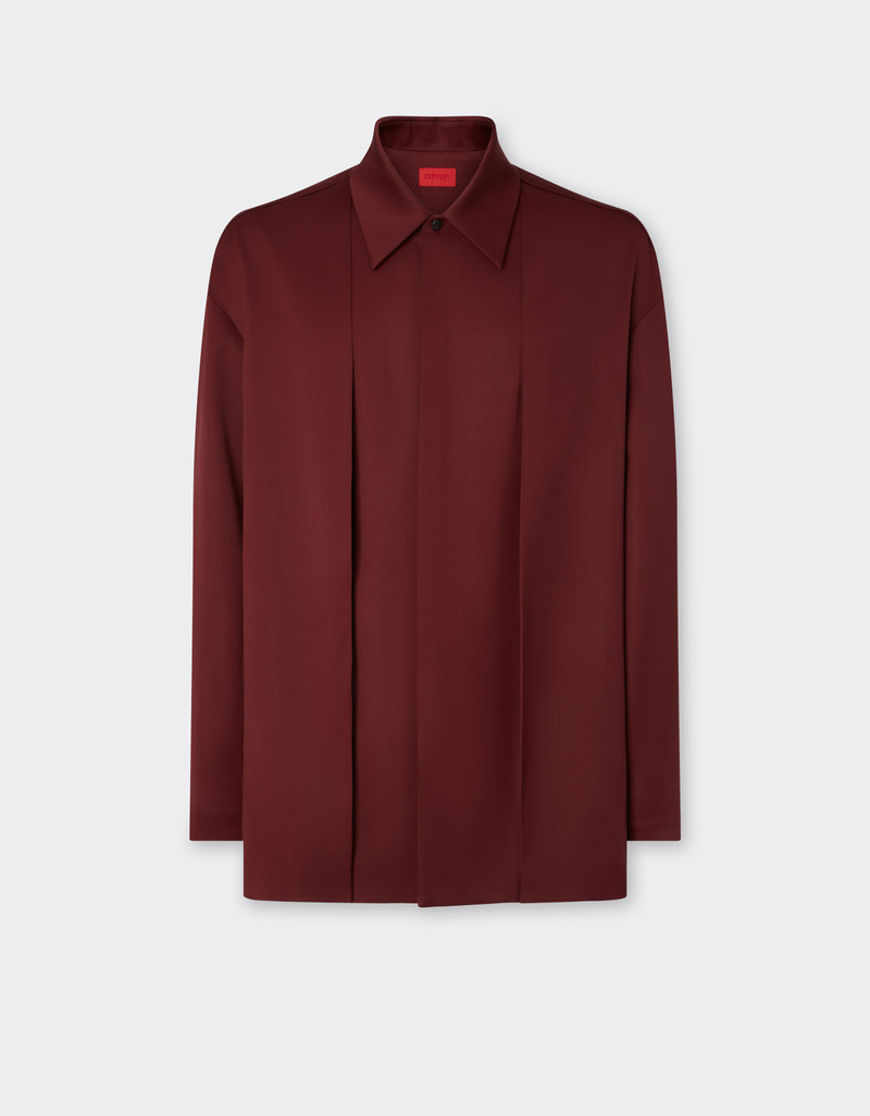 Wool satin shirt 1