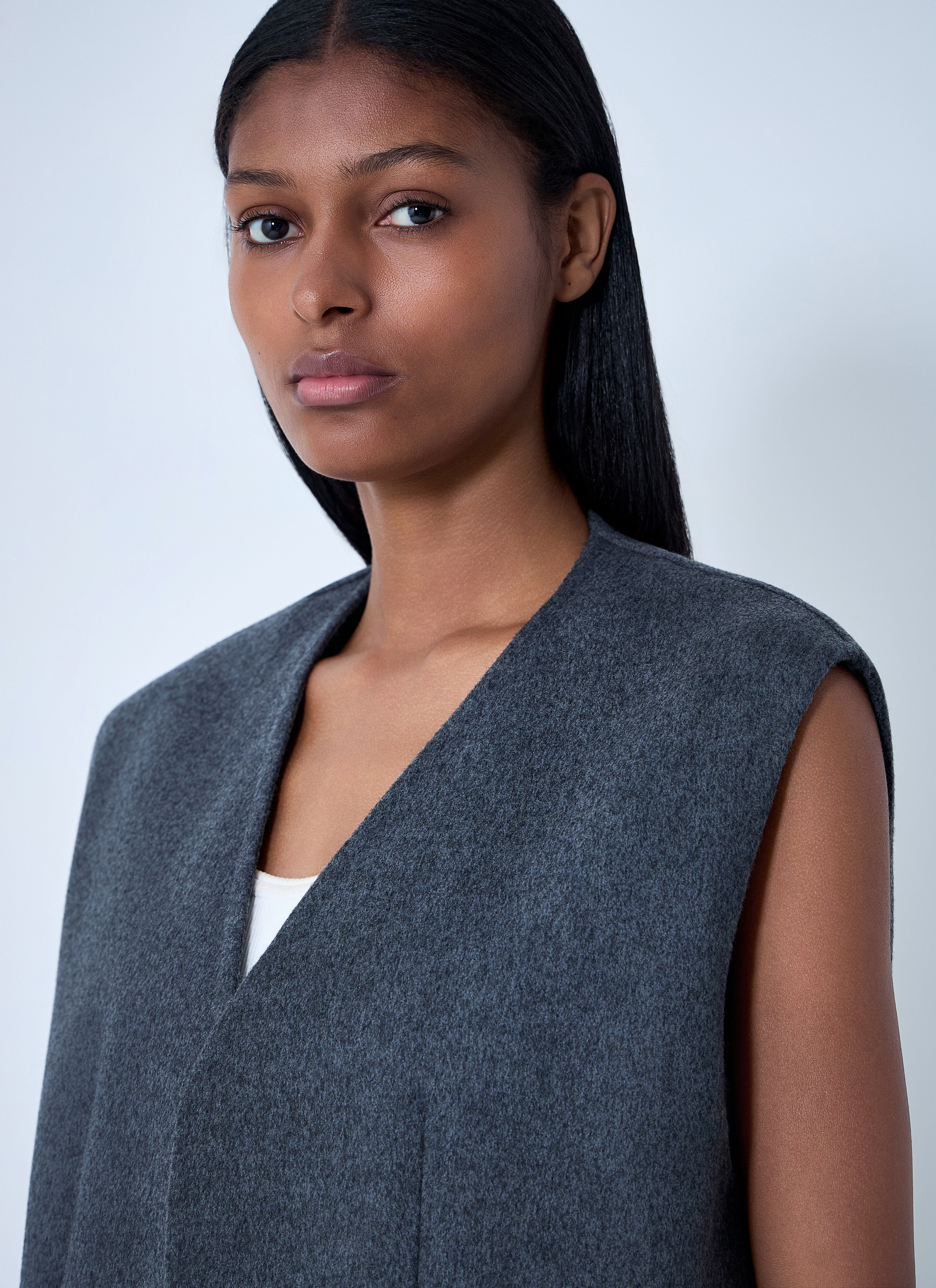 Double Face Wool Vest - 5