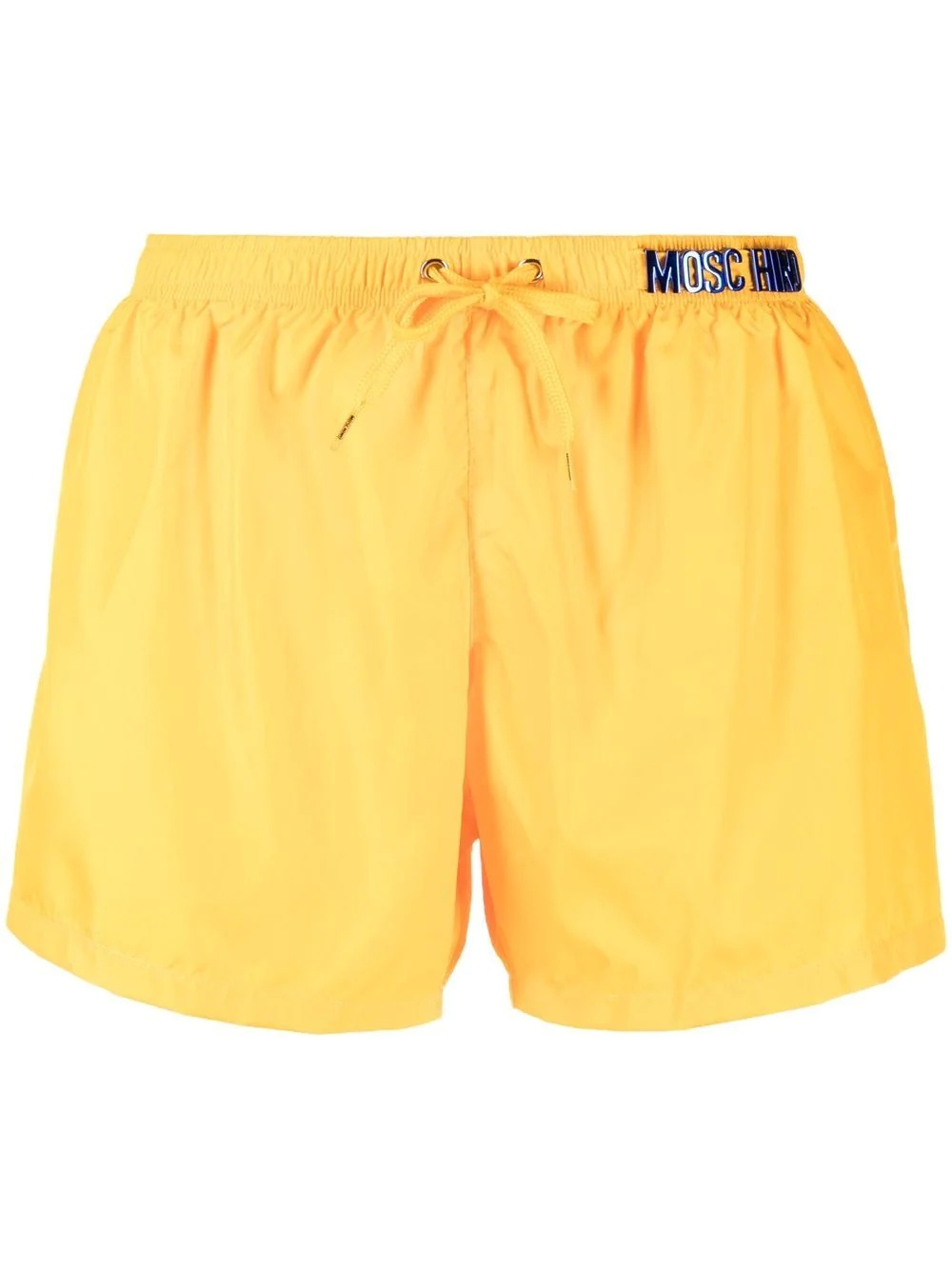 logo-plaque detail swim shorts - 1