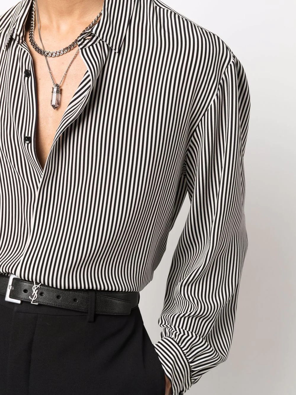 striped silk shirt - 5