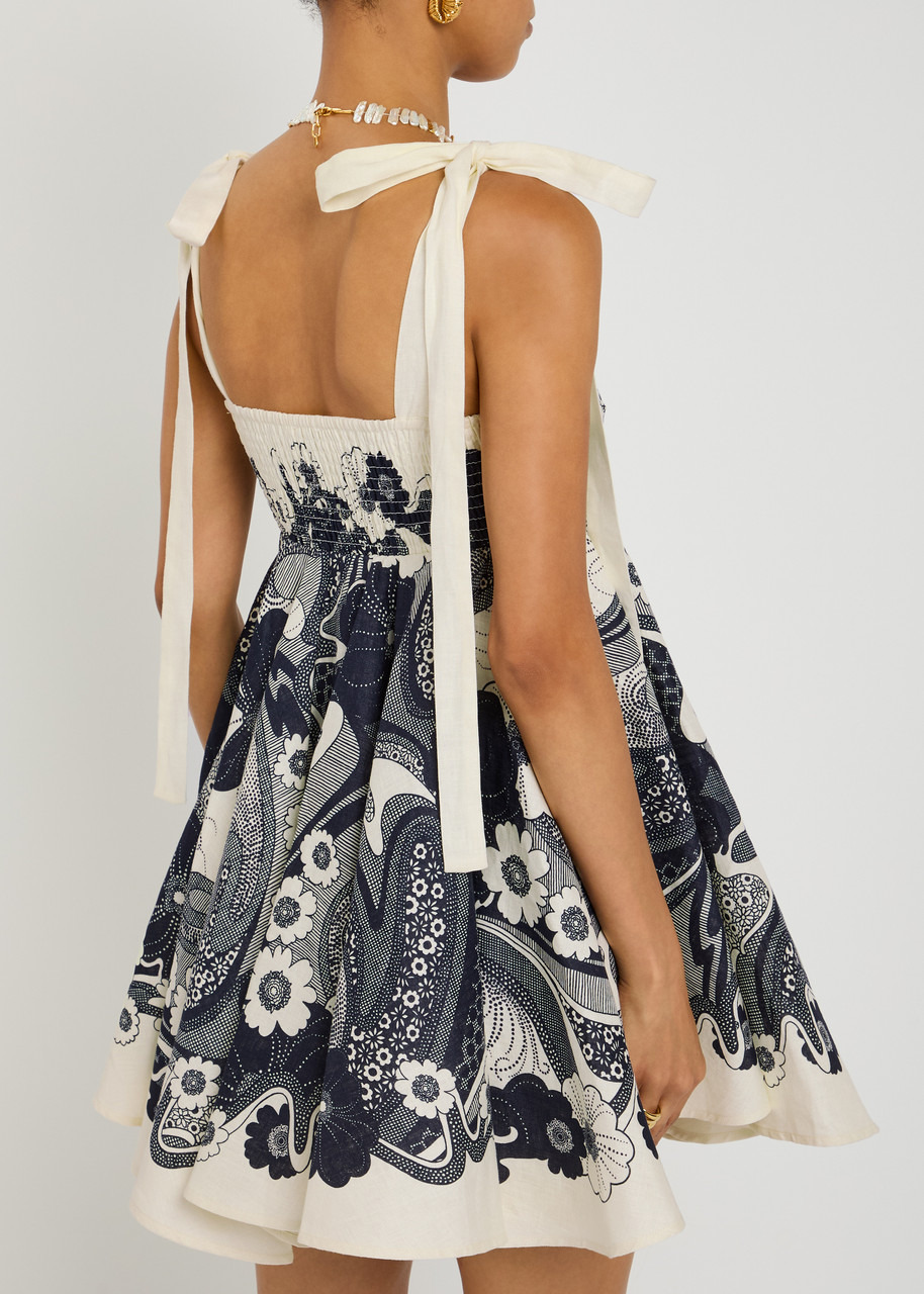 Alemais Mickey Floral-print Linen Mini Dress - 3