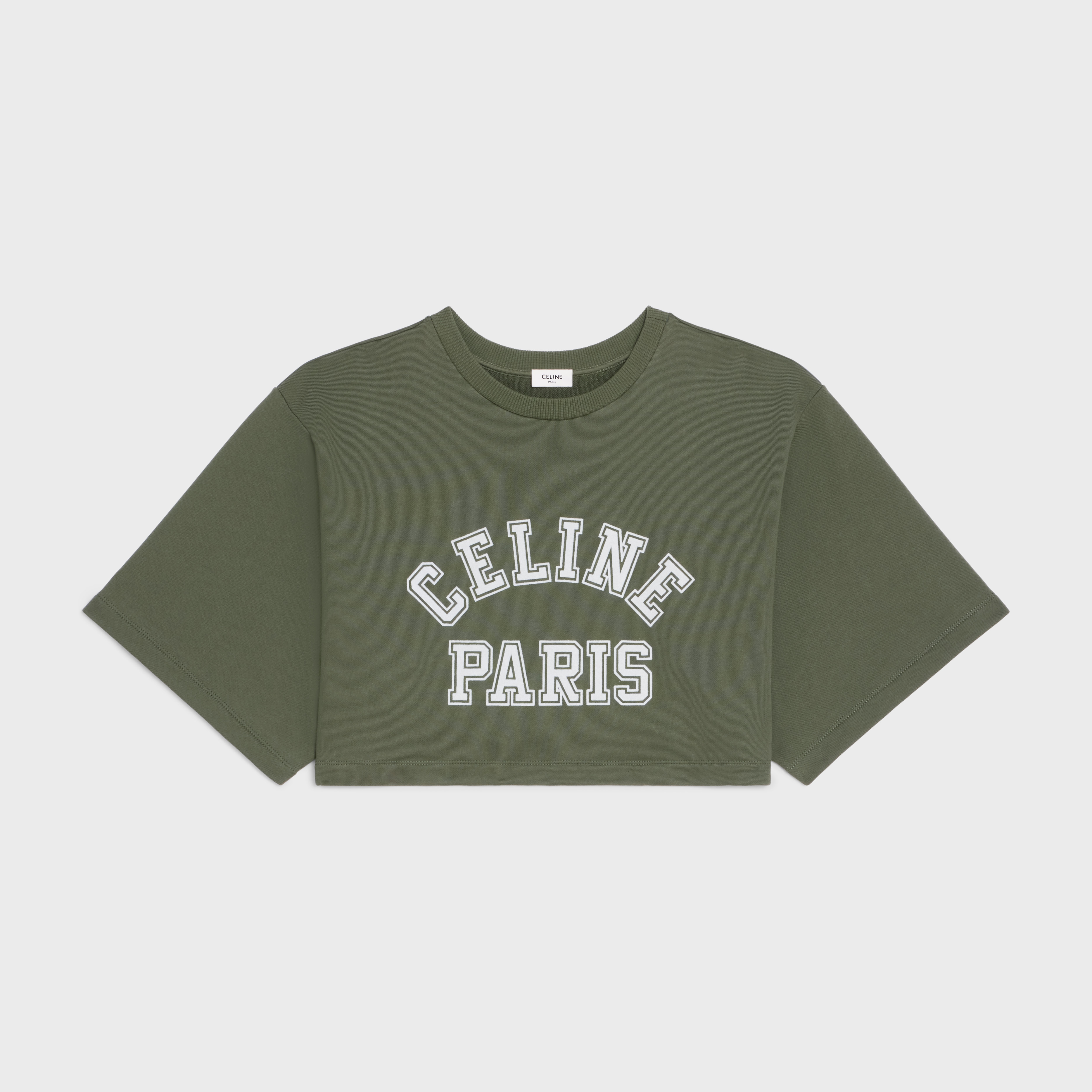 Cropped Celine T-shirt in Cotton fleece - 1
