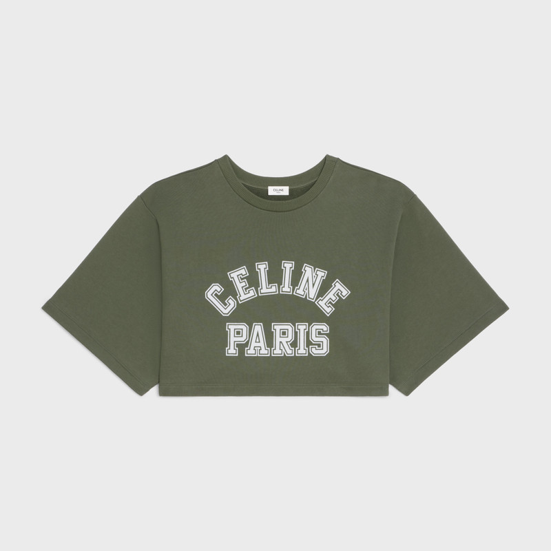 Cropped Celine T-shirt in Cotton fleece 1