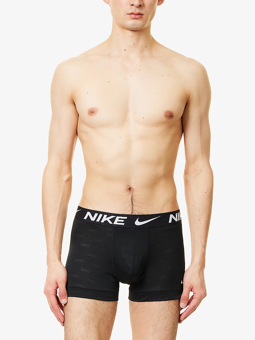 Elite Breathable Pack Of Three Stretch-Mesh Trunks - 1