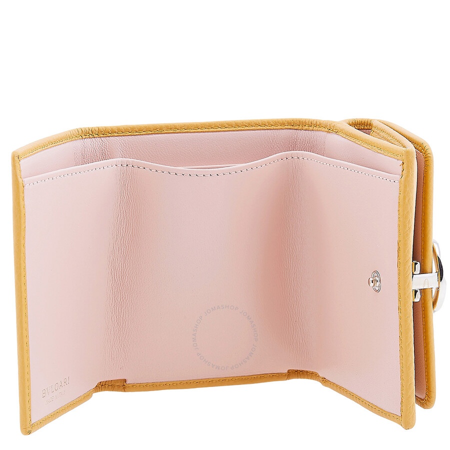 Bvlgari Yellow Mini Compact Leather Wallet - 5