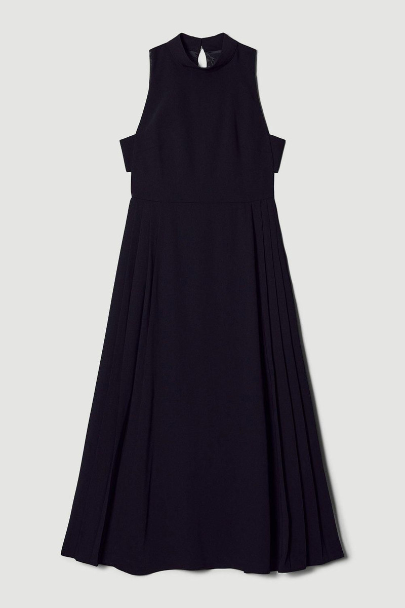Soft Tailored Pleated Panel Maxi Dress 4