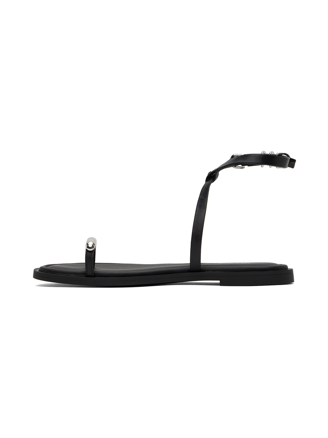 Black Geo Ring Sandals - 3