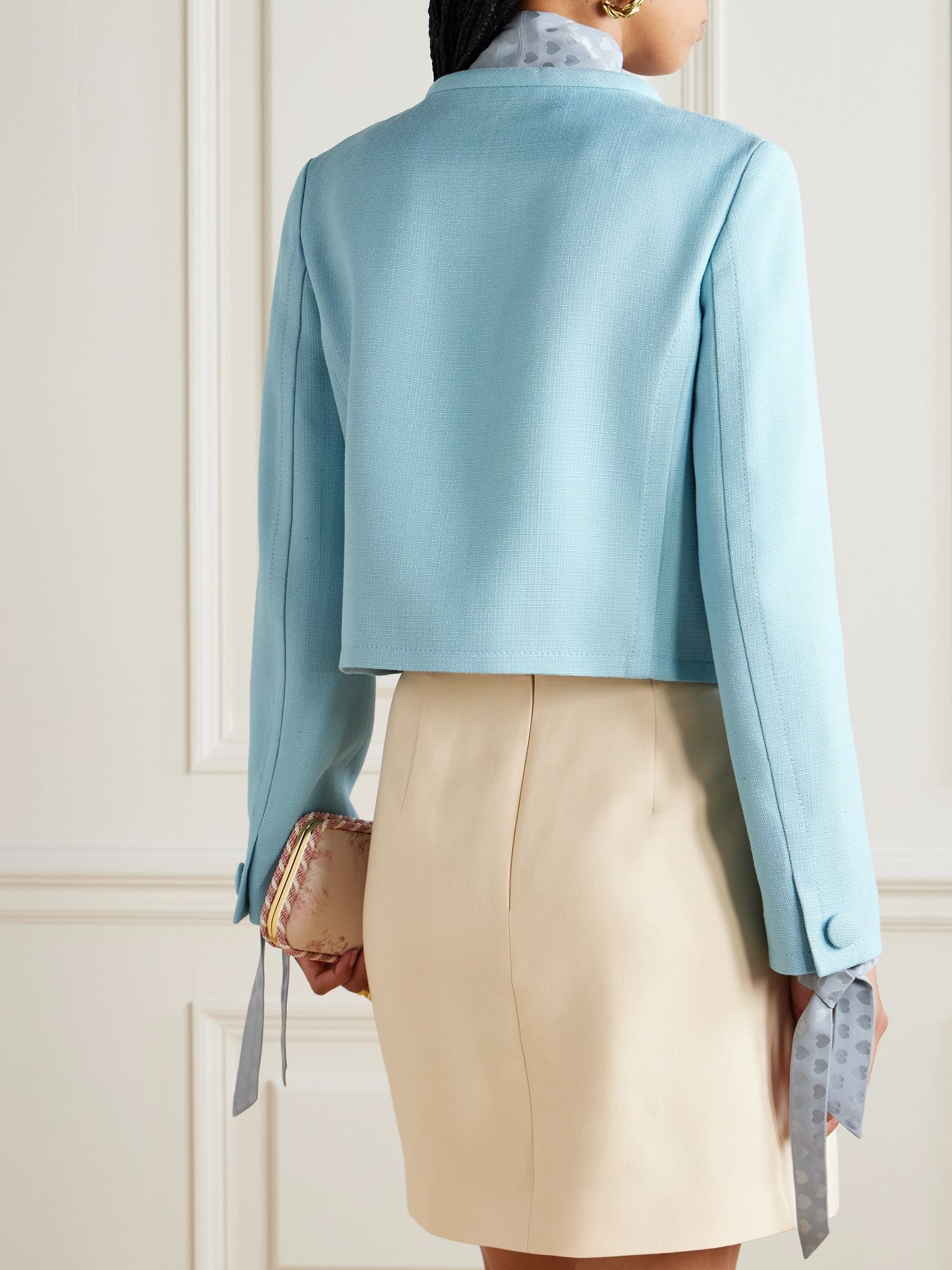 Cropped canvas jacket Light blue - 3