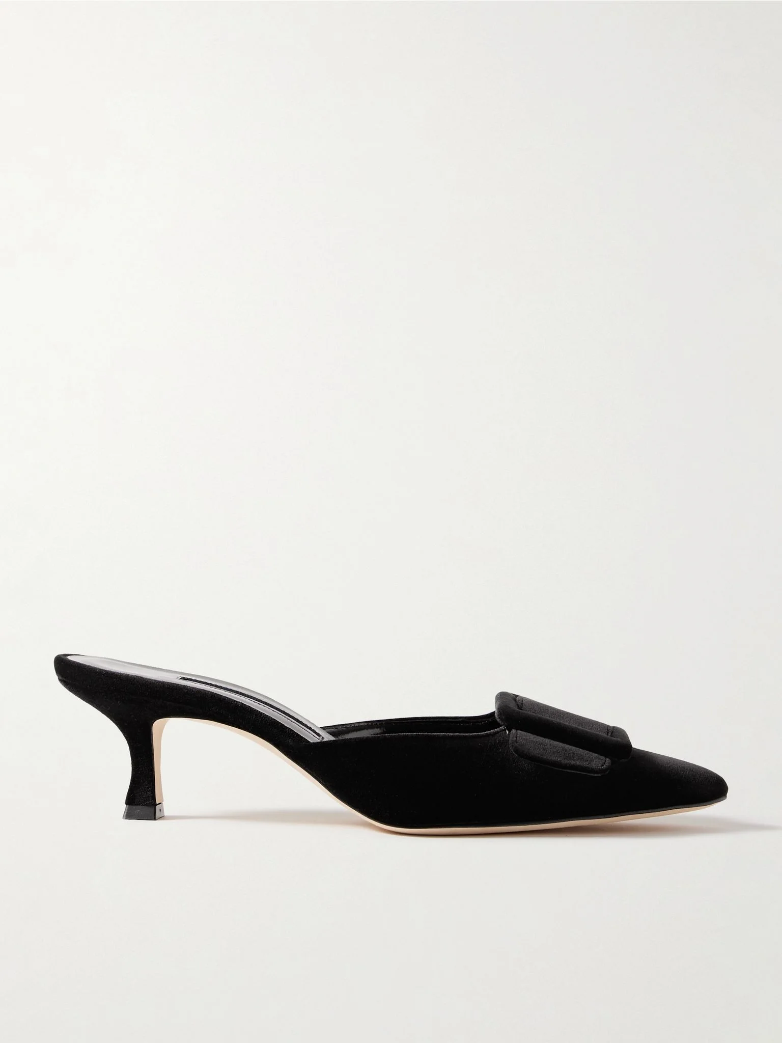 Maysale 50 buckled velvet mules Black - 1