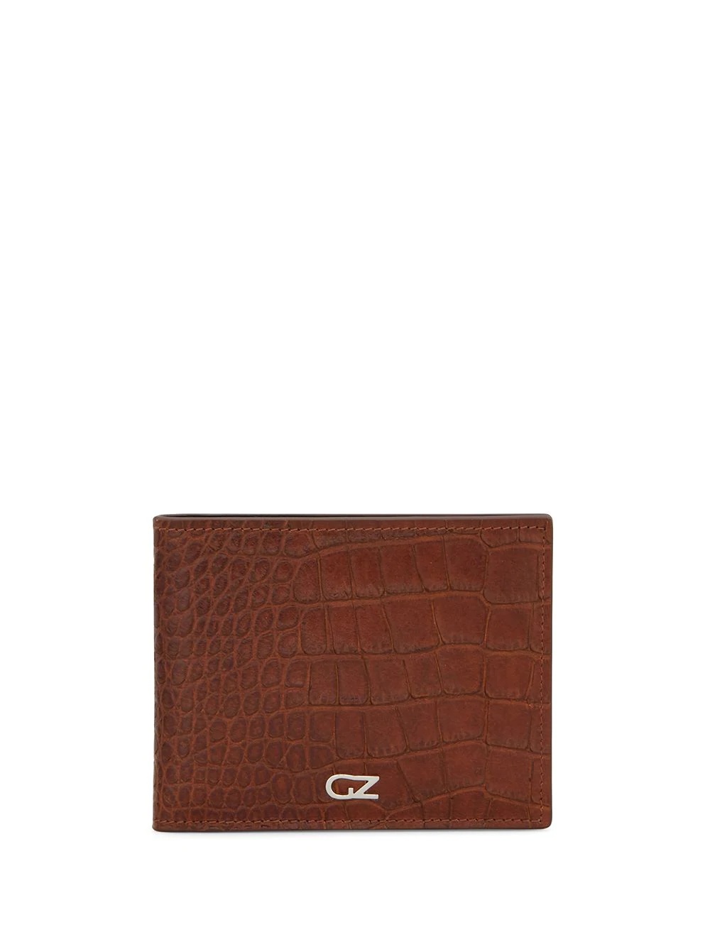 croc-effect bifold wallet - 1