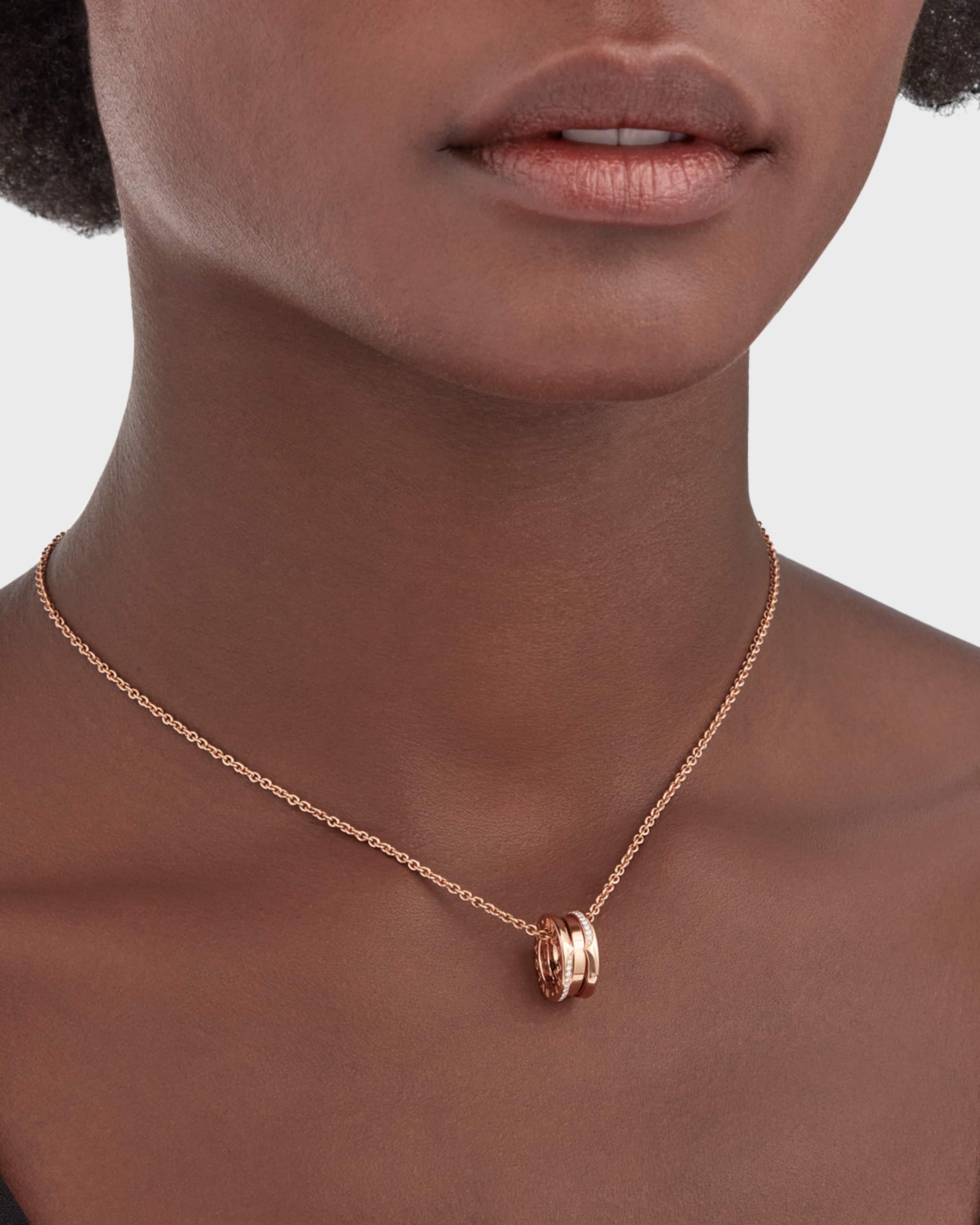 B.Zero1 Rose Gold Wave Diamond Pendant Necklace - 2