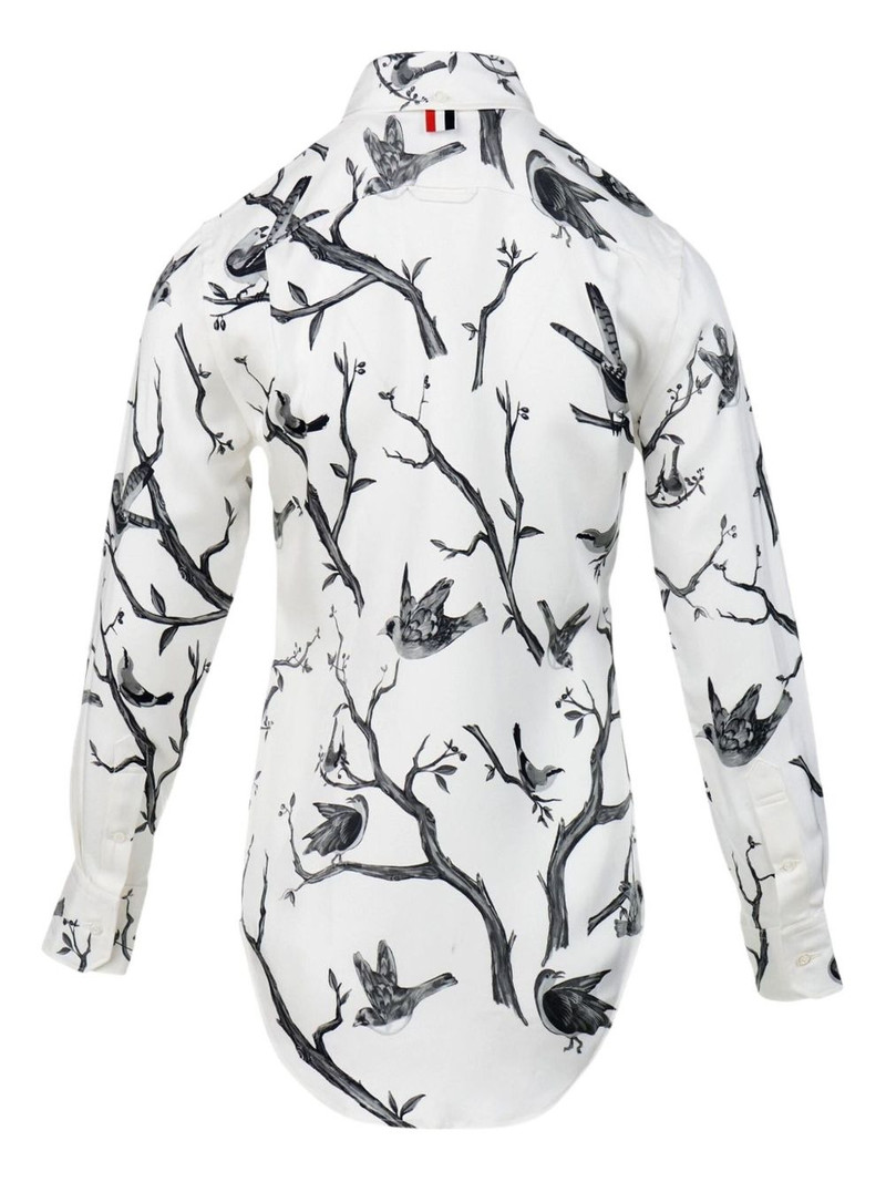 Thom Browne bird print button classic top outlook