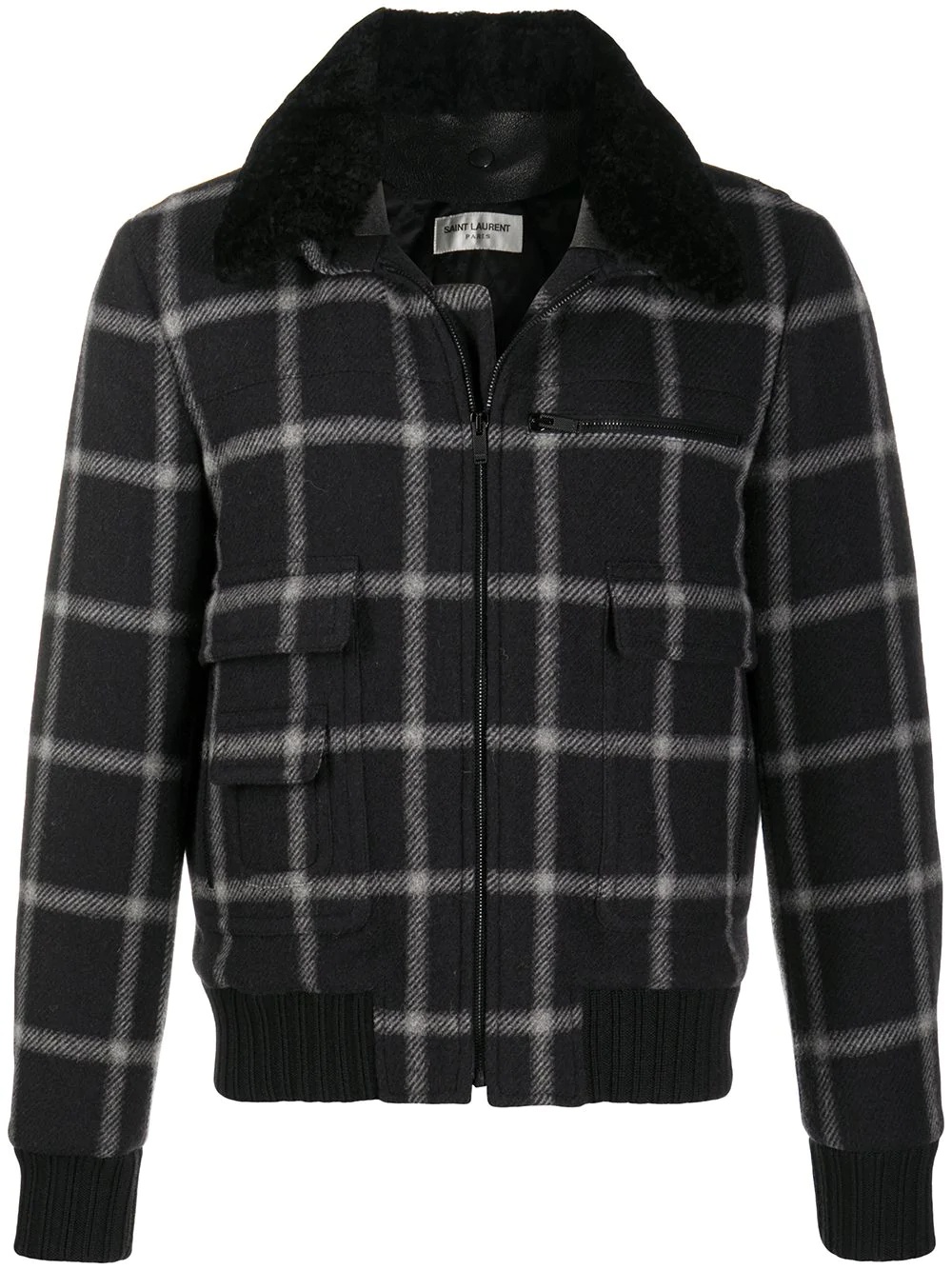 checked bomber jacket - 1