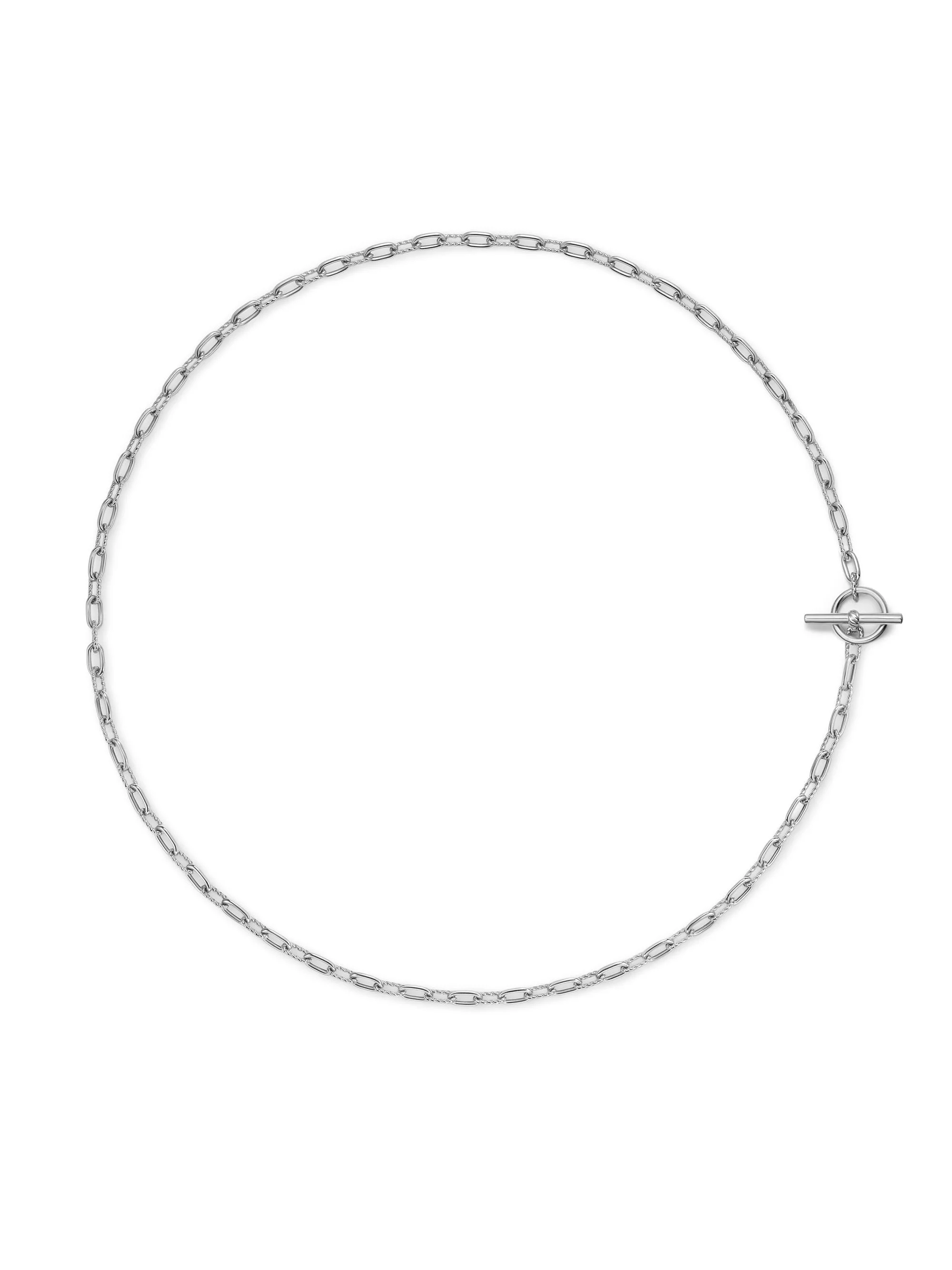Women's Madison Toggle Chain Necklace in Sterling Silver, 3MM - Silver - 1