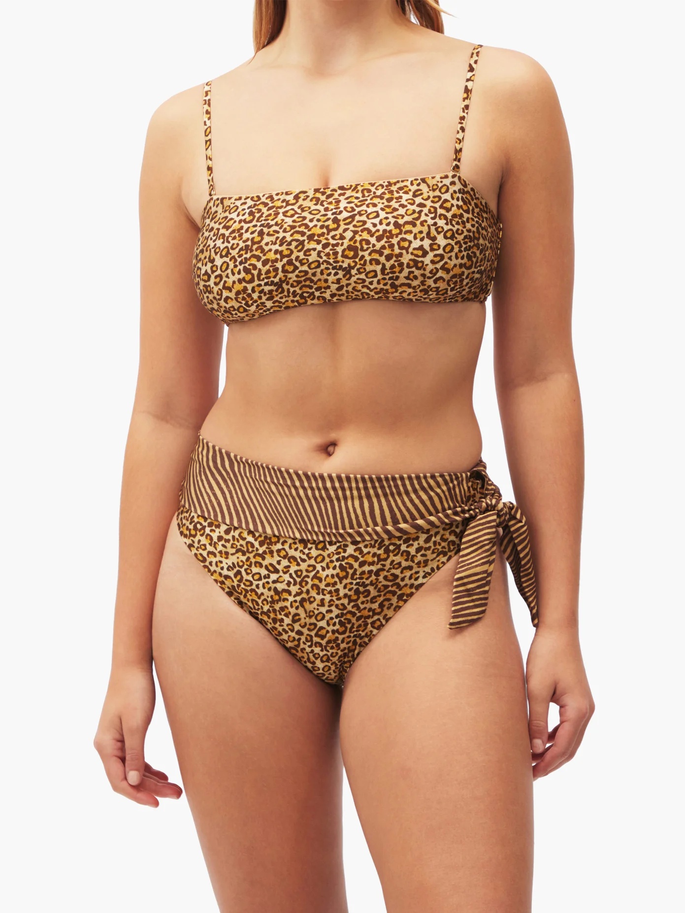 Empire leopard-print bandeau bikini top - 2