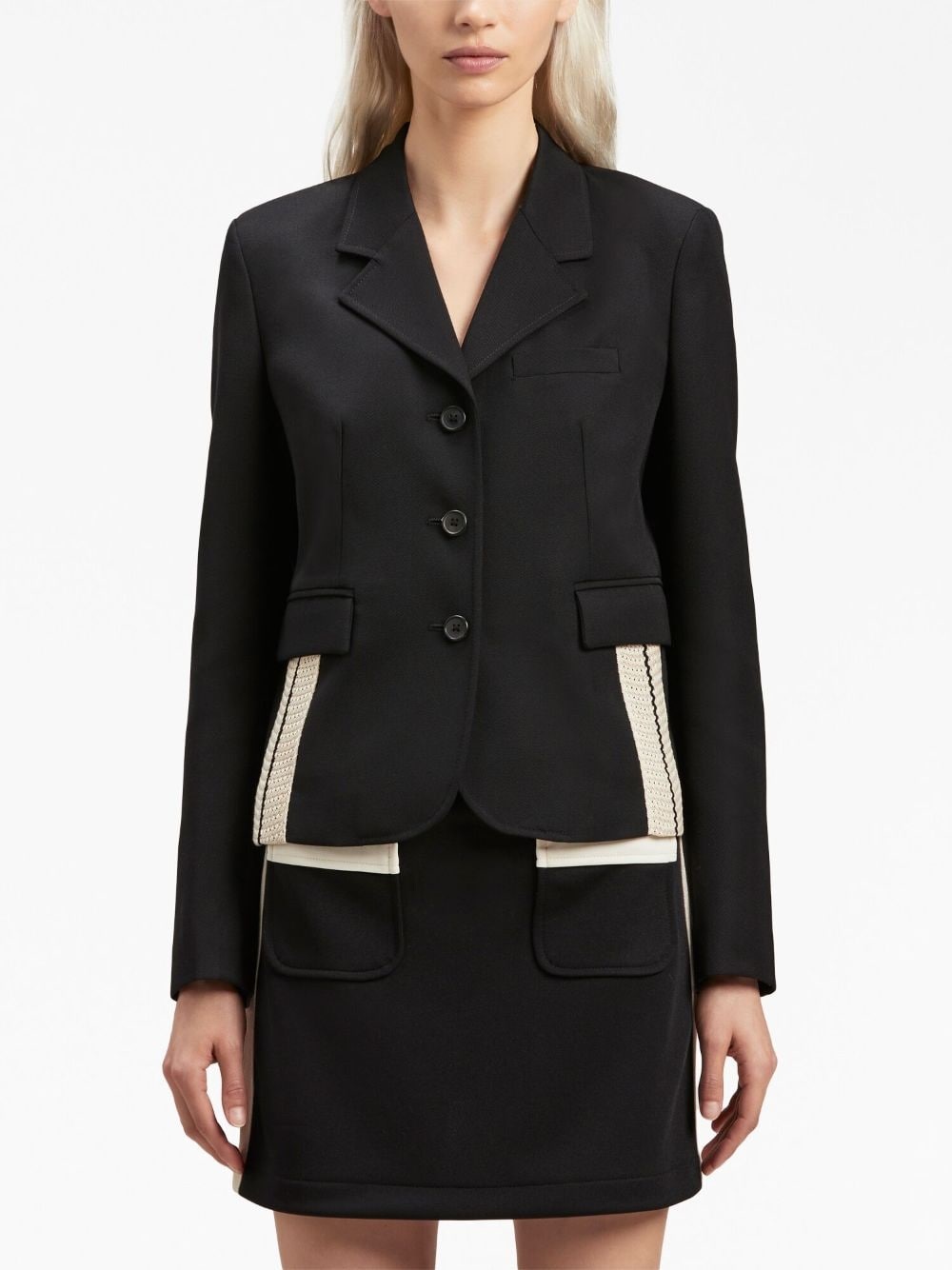 side-embellished fitted blazer - 3