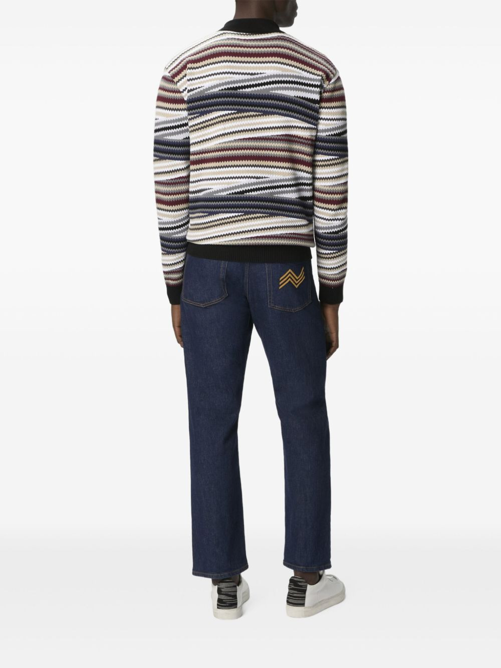 striped-pattern zip-neck polo shirt - 3