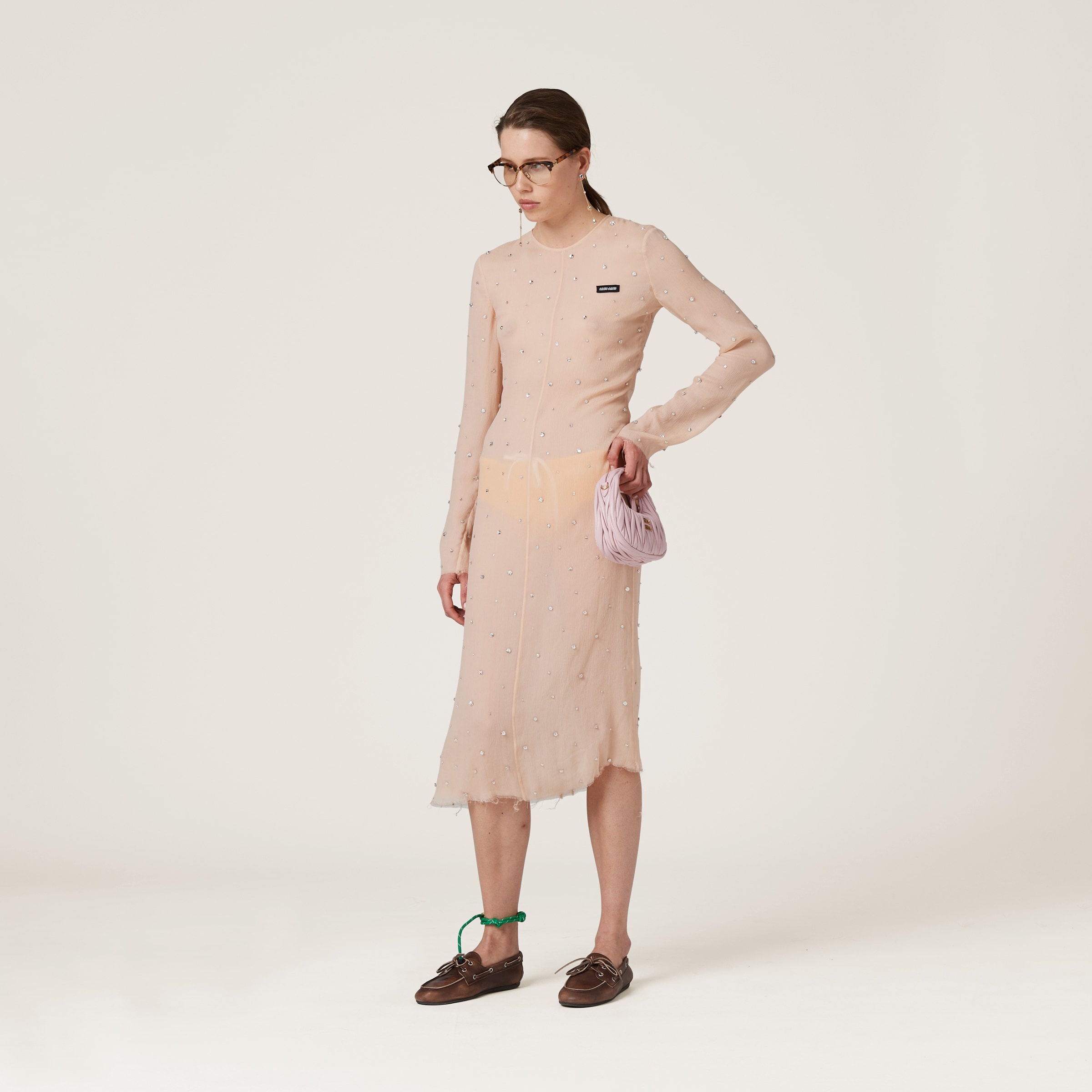 Embroidered chiffon dress - 2