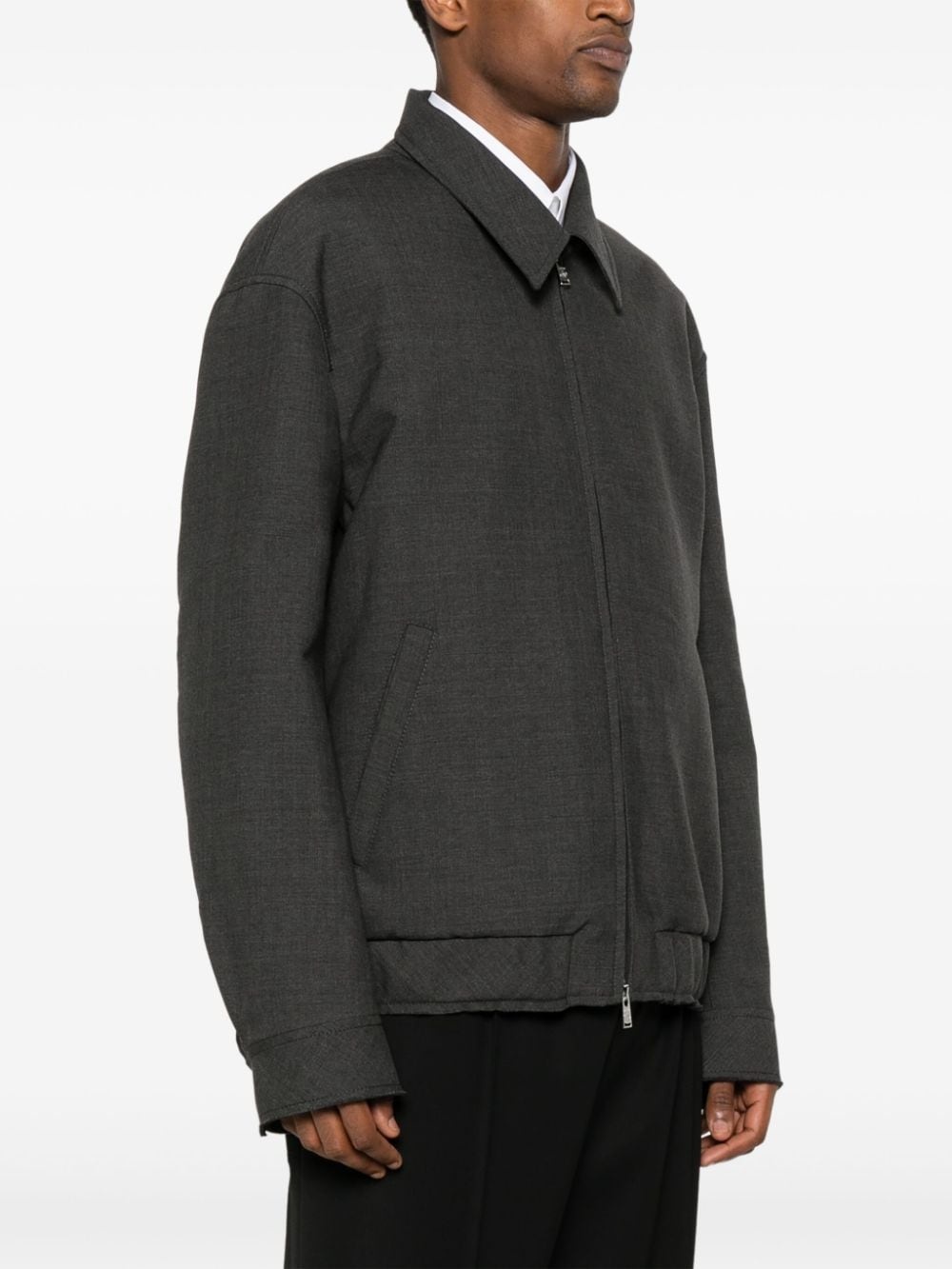 zip-up wool jacket - 3