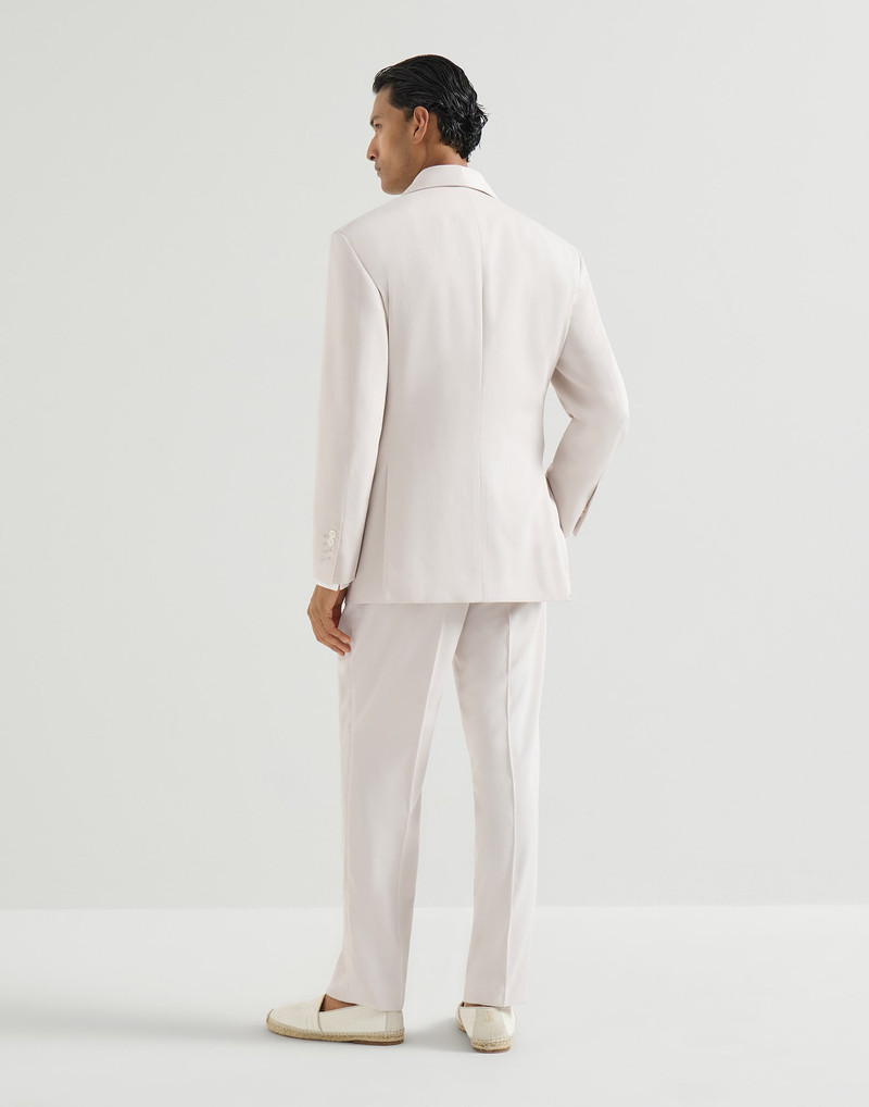 Délavé silk twill tuxedo with one-and-a-half breasted blazer with shawl lapel and trousers with doub 3