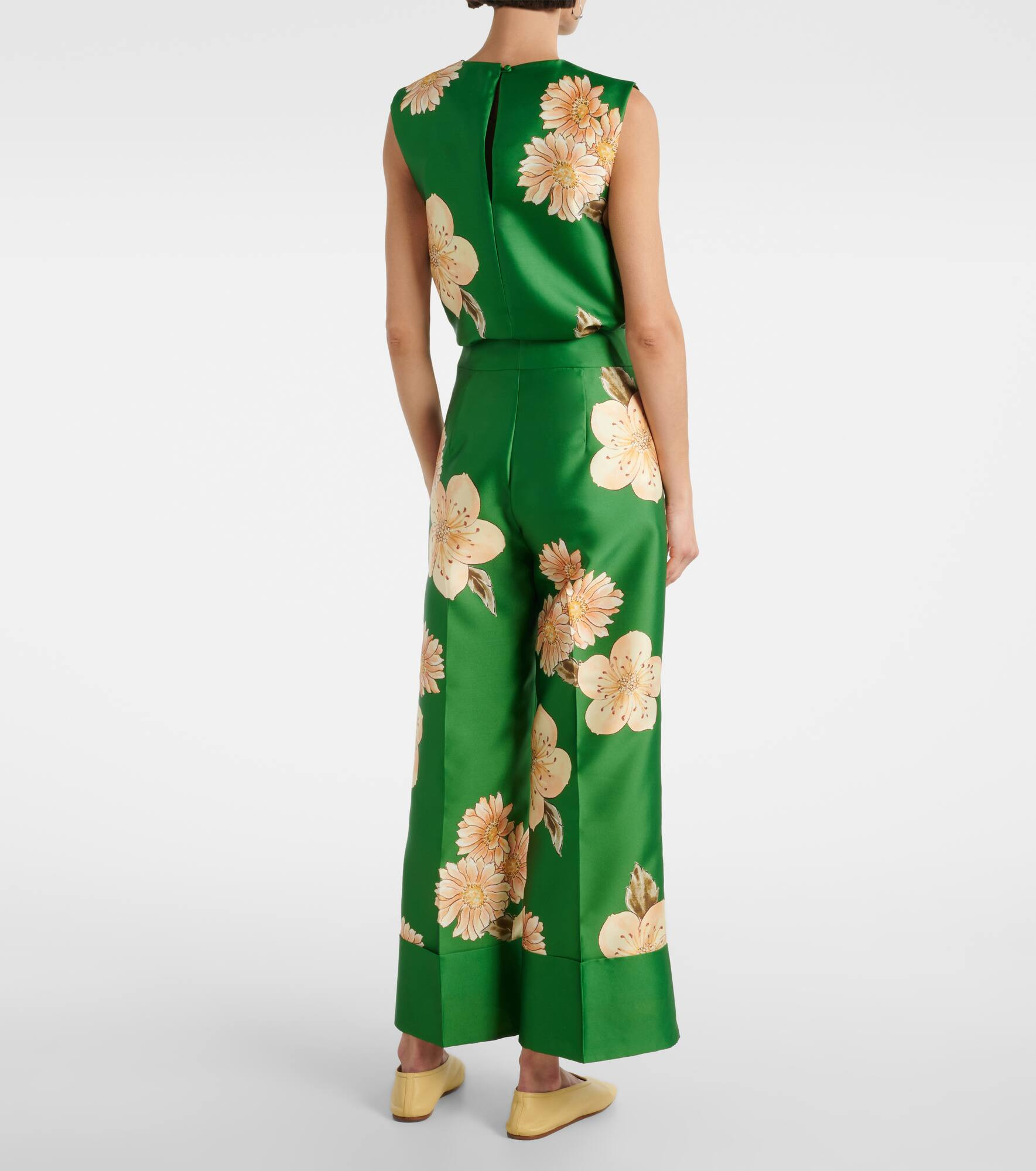 Sage floral straight pants - 3