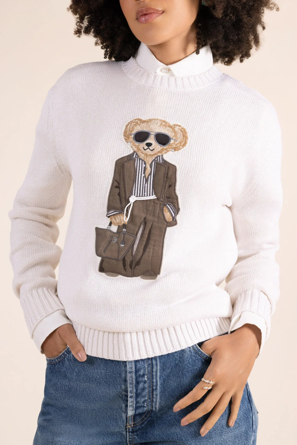 Summer Polo Bear Crewneck Sweater - 1