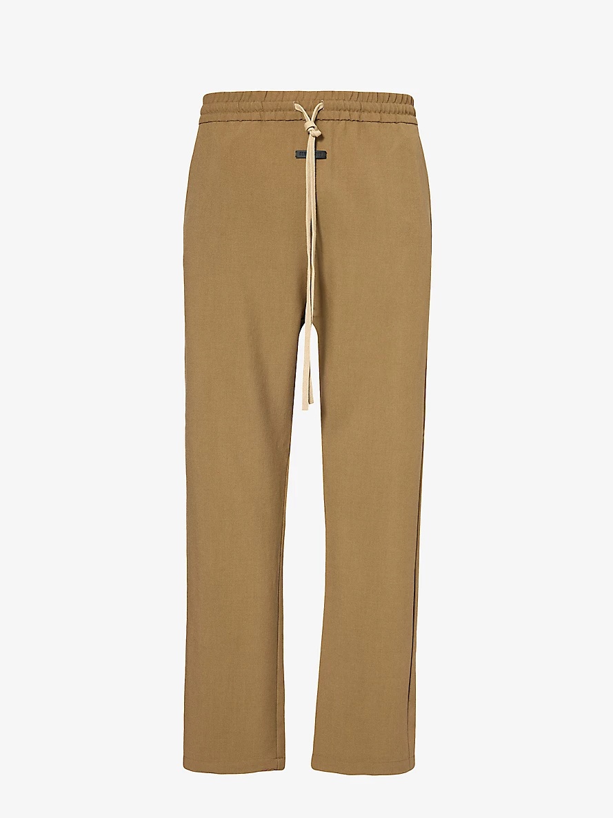 Forum brand-patch straight-leg regular-fit wool trousers - 1