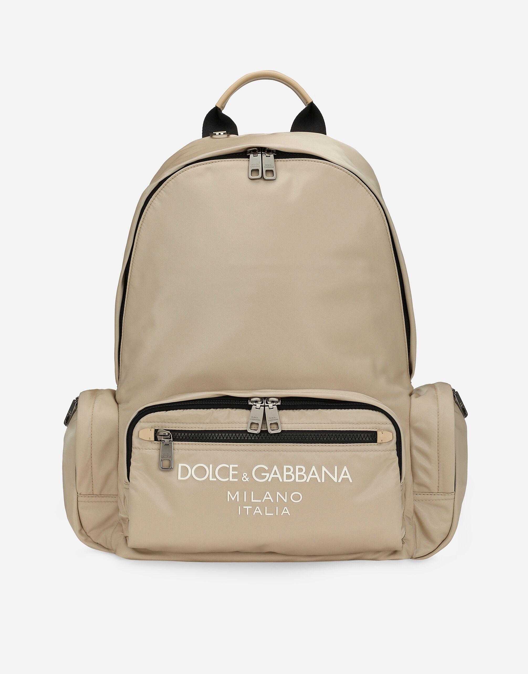 Nylon backpack with rubberized logo - 1