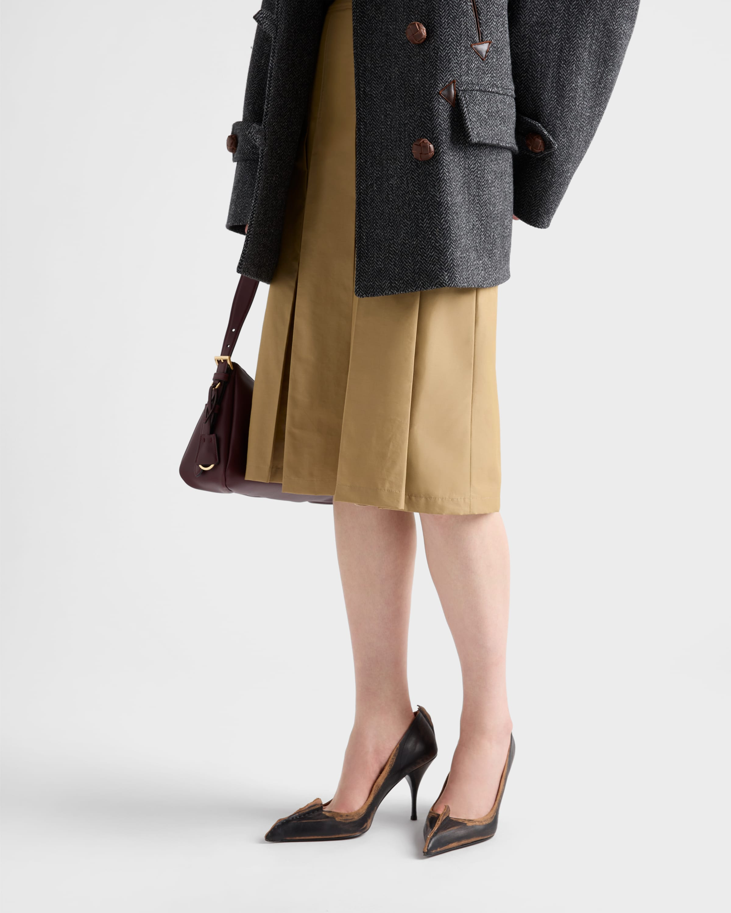 Pleated technical fabric skirt - 3