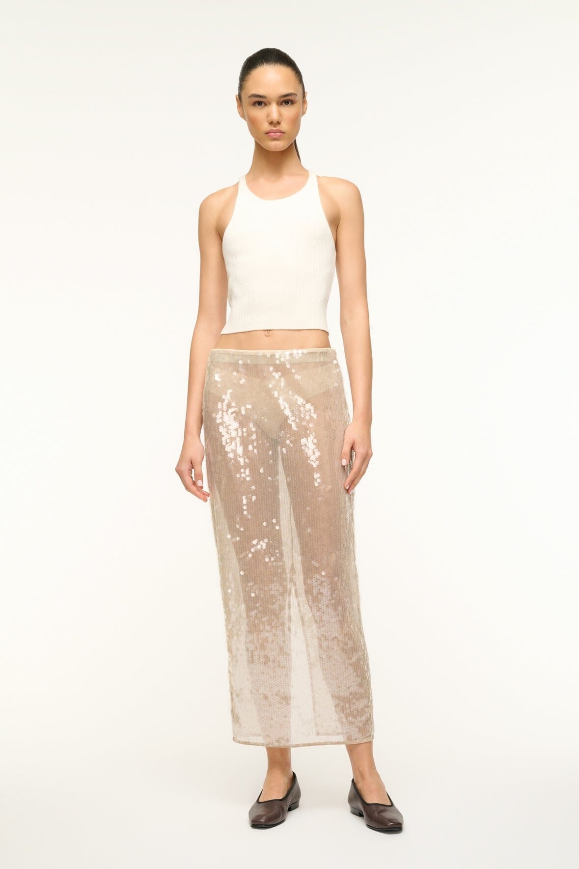 STAUD CASEY SKIRT MOON - 6