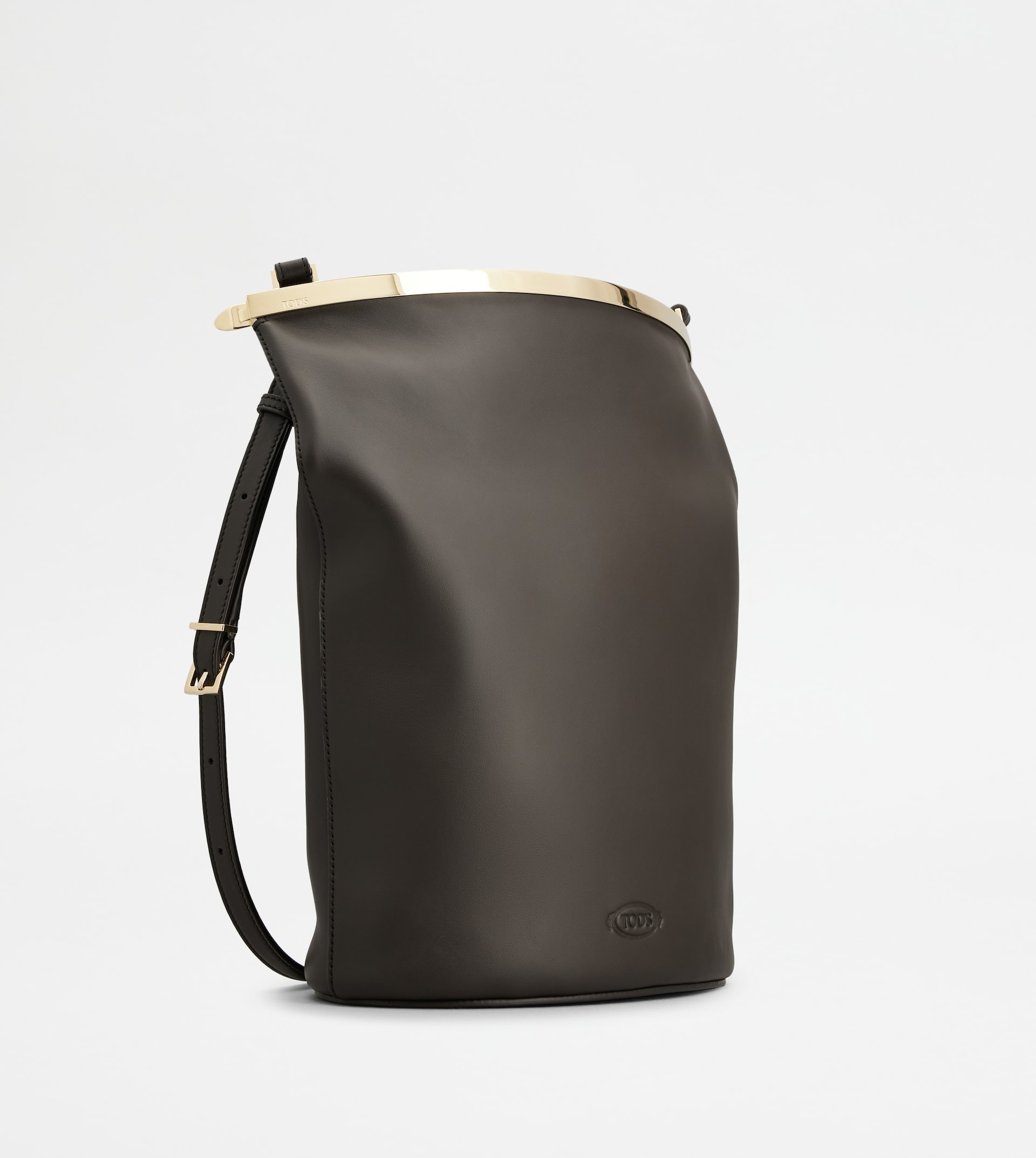 BUCKET BAG IN LEATHER SMALL - BROWN - 2