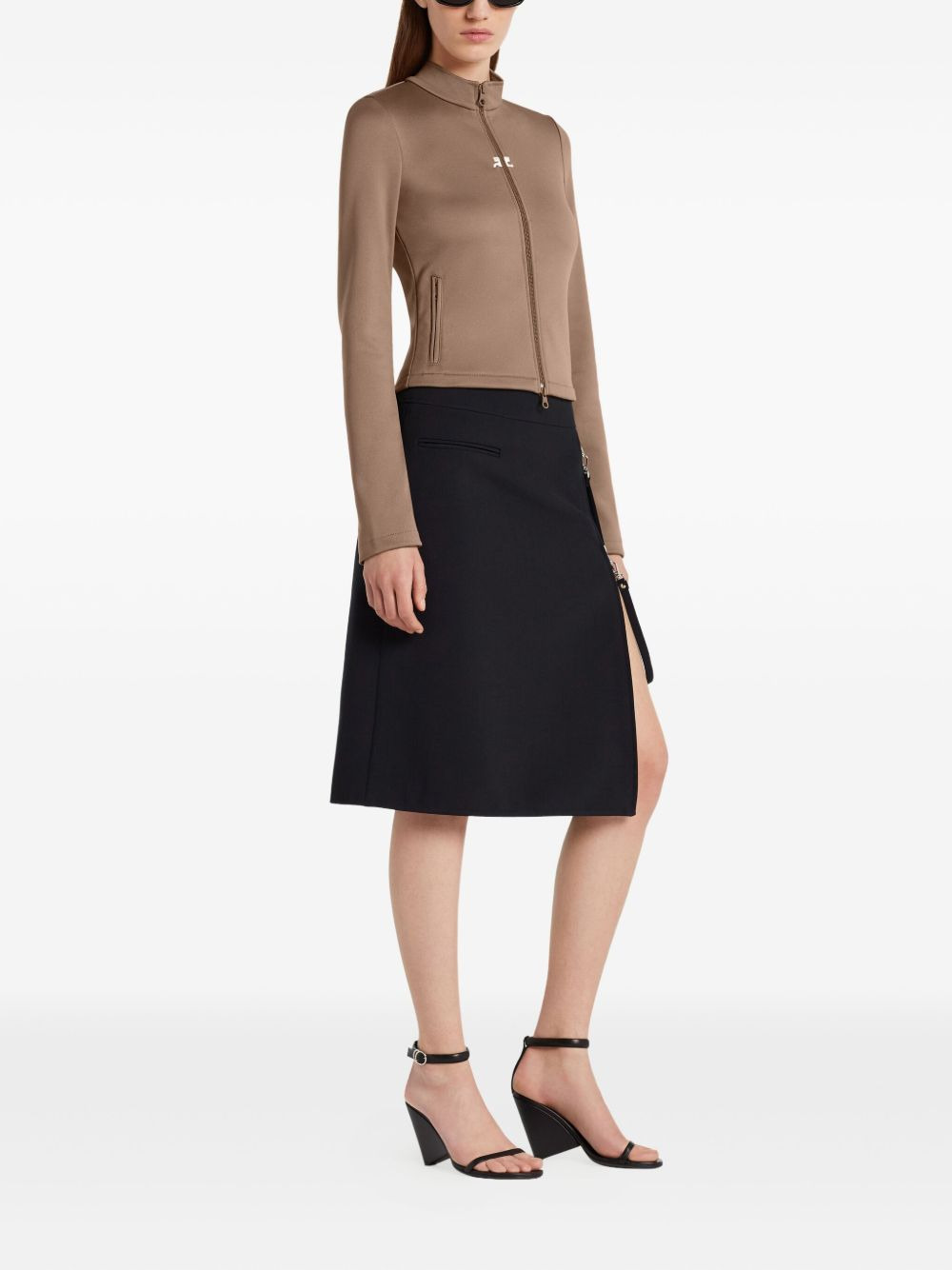 zip-up cropped jacket - 3
