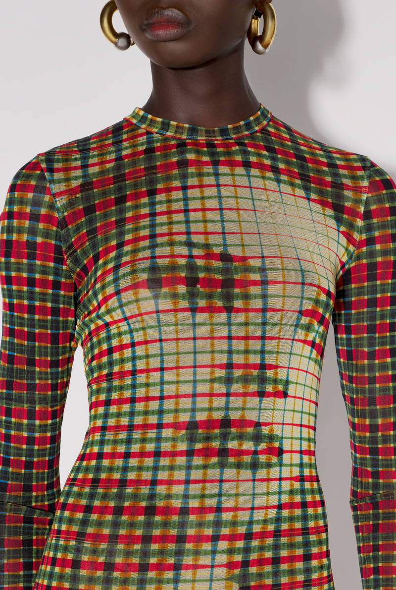 THE LONG TARTAN FACE DRESS 4
