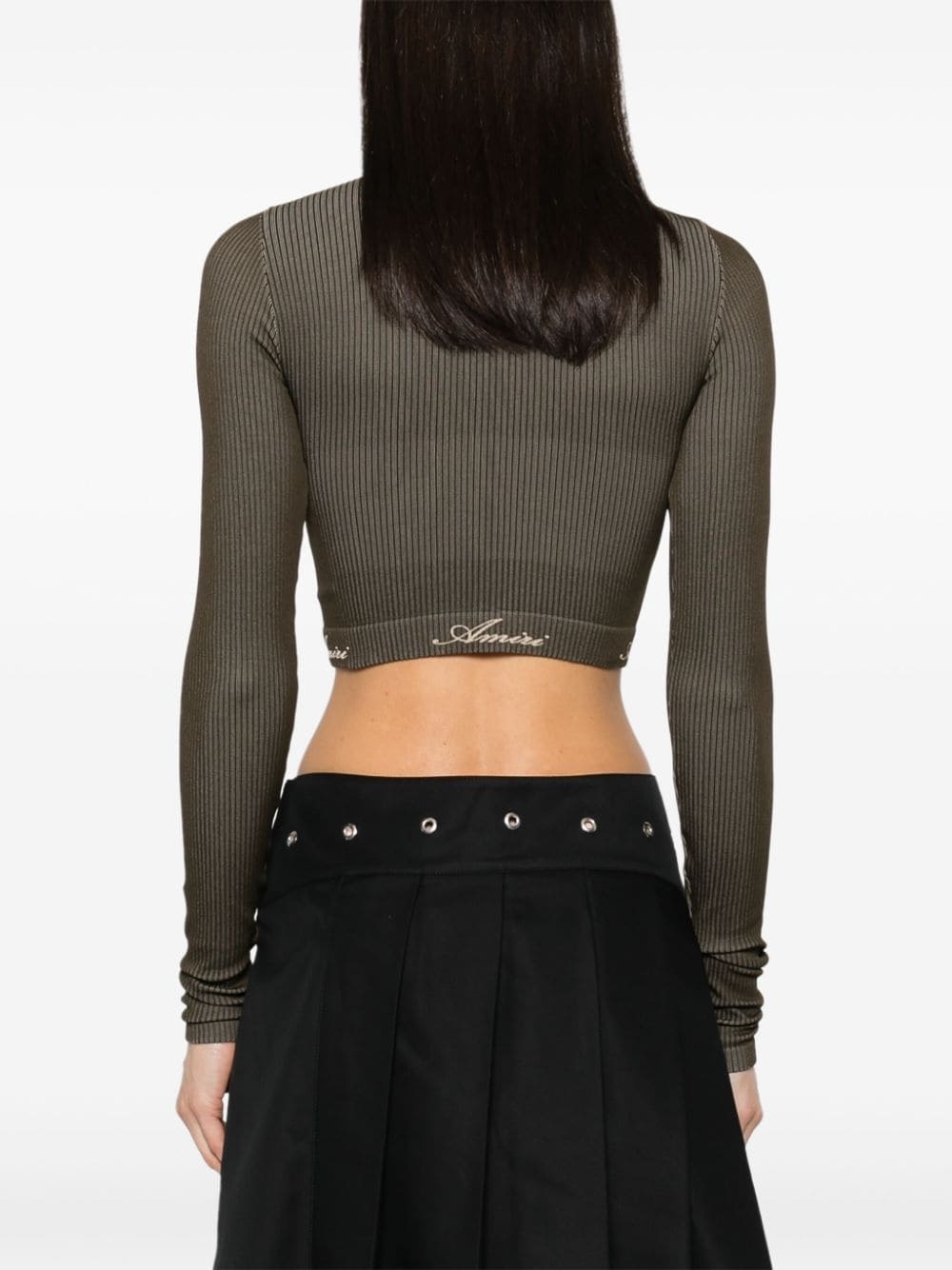 logo-waistband cropped top - 4