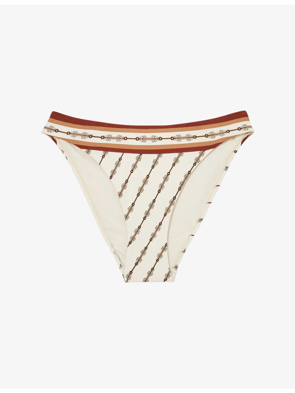 Johannah Chain-Print Fixed-Side Bikini Bottoms - 1