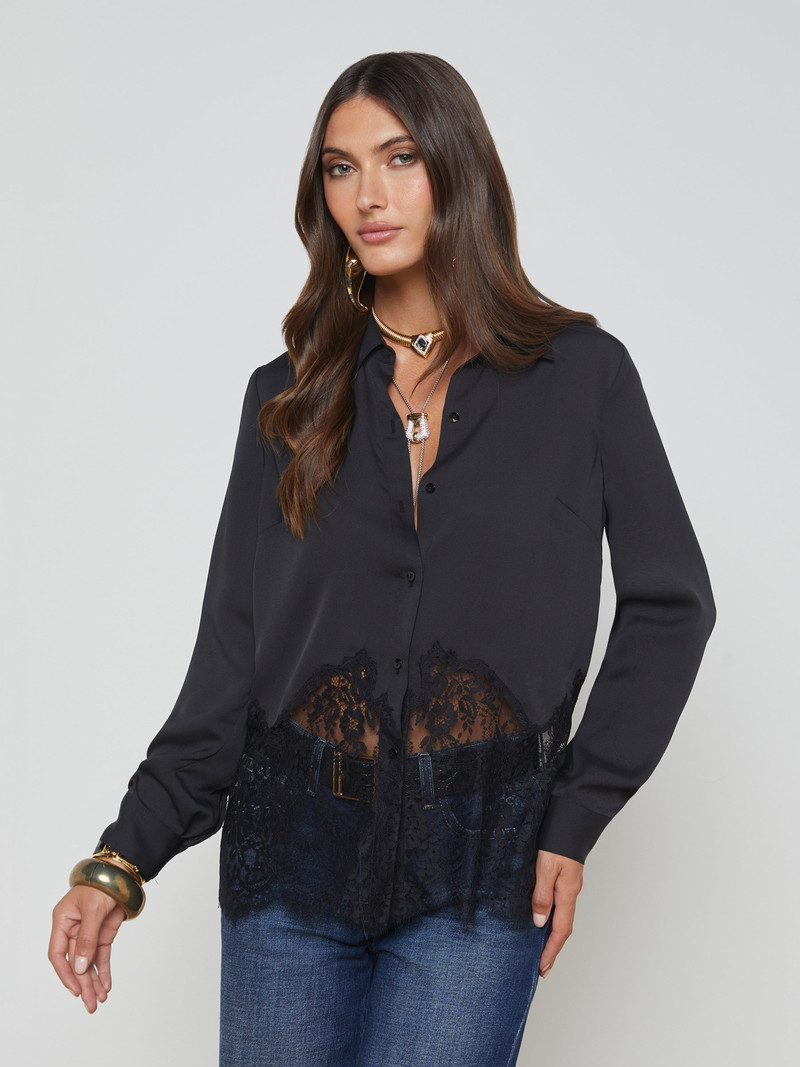 L'AGENCE Adalee Lace Blouse outlook