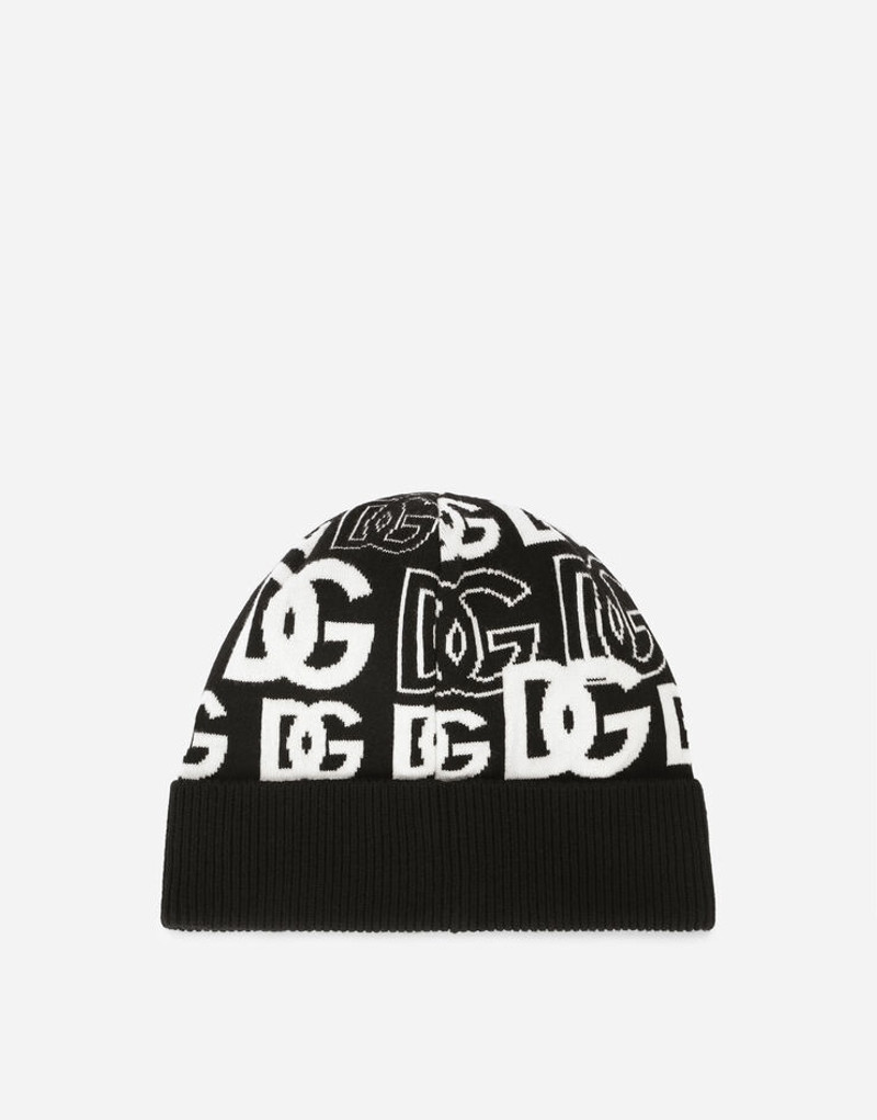 Dolce & Gabbana Knit cashmere jacquard hat with DG logo outlook