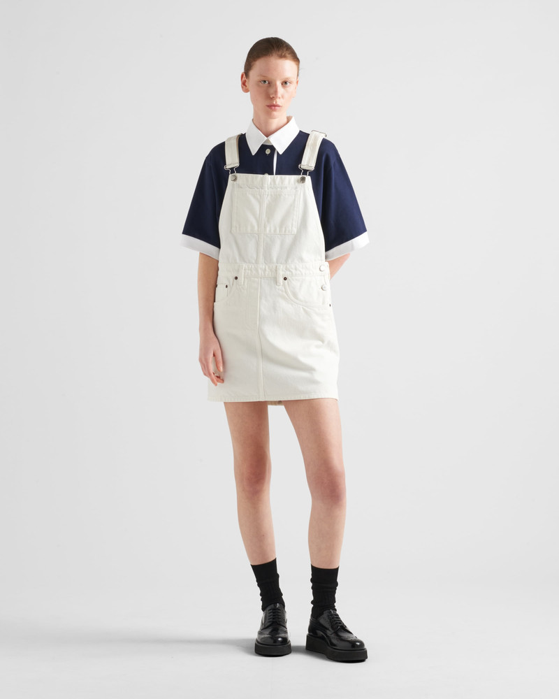 Prada Denim overall mini-dress outlook