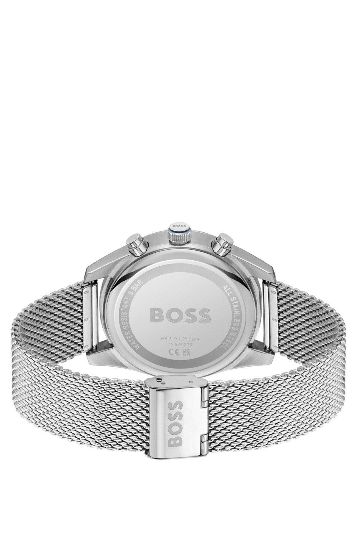 MESH-BRACELET CHRONOGRAPH WATCH WITH BLUE DIAL - 3
