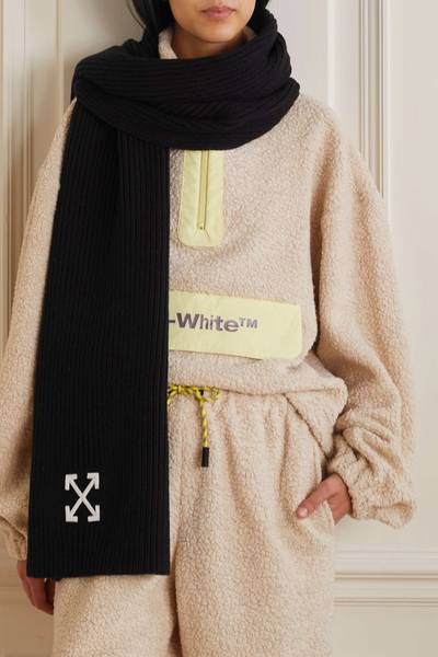 Off-White Arrow ribbed wool scarf outlook