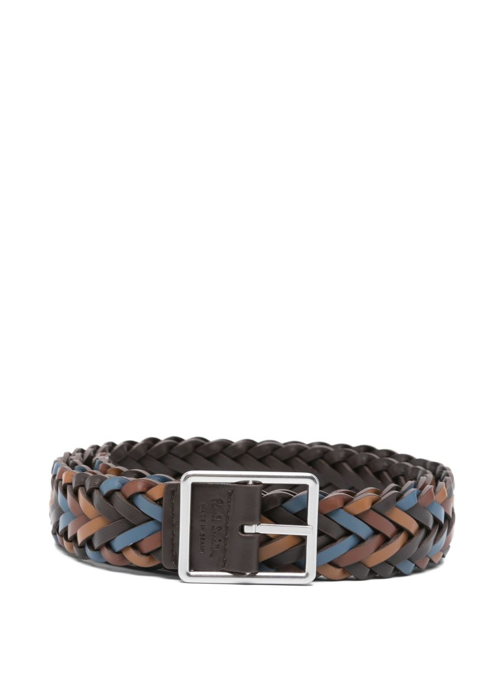 braided leather belt - 1