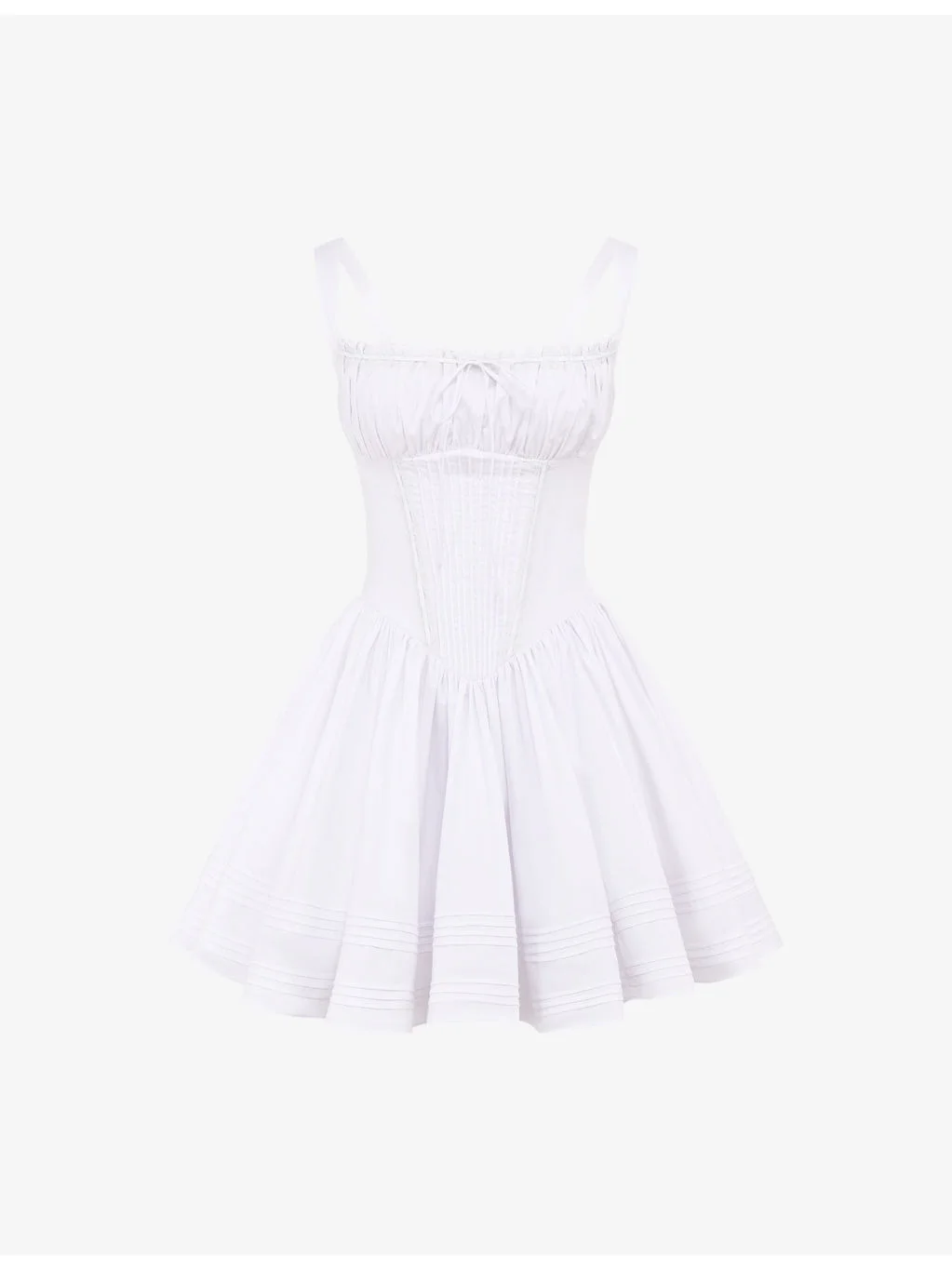 Natassia Flared-Skirt Cotton-Blend Mini Dress - 1